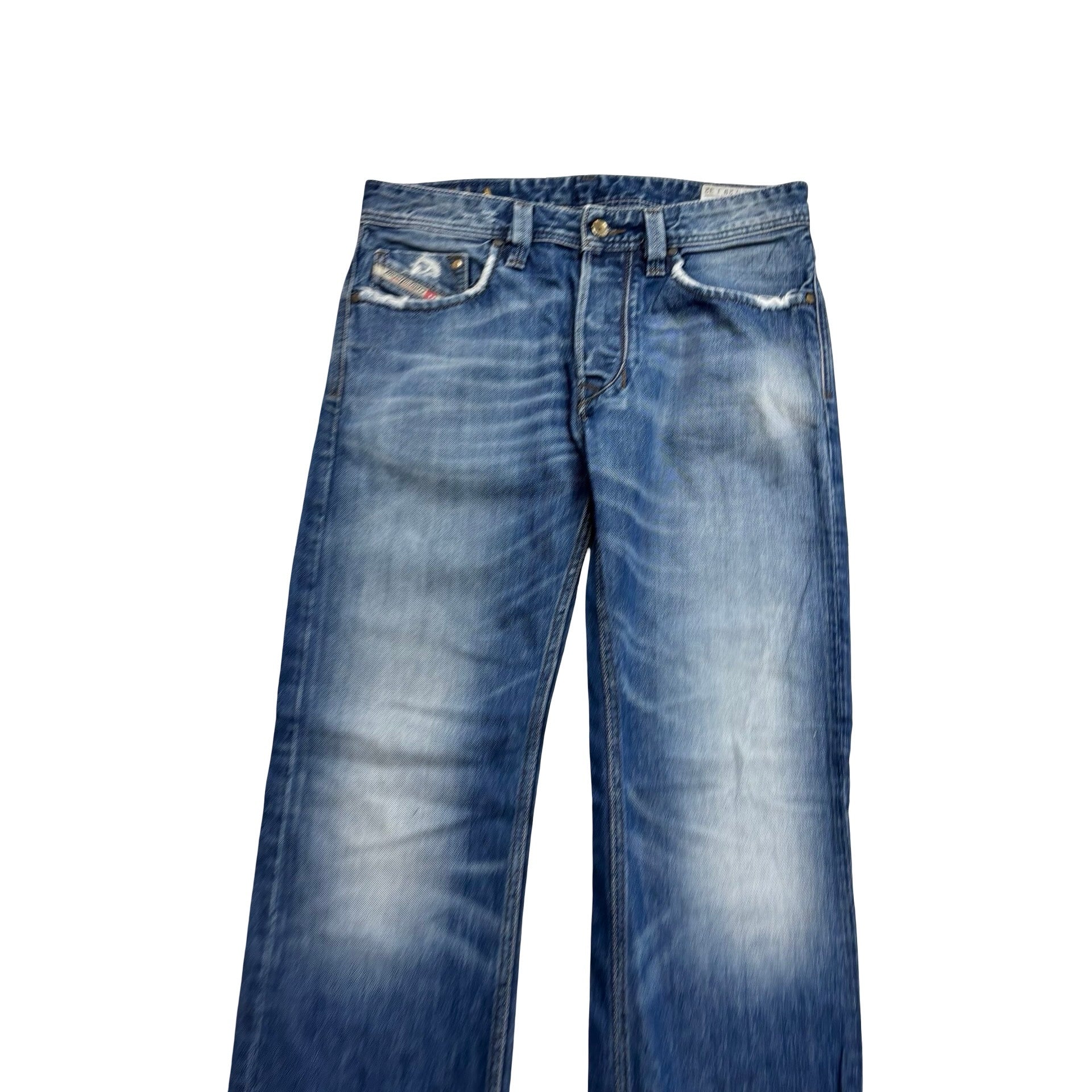 Diesel Larkee Jeans W30 L33 Mens Mid Blue Regular Straight Fit Denim