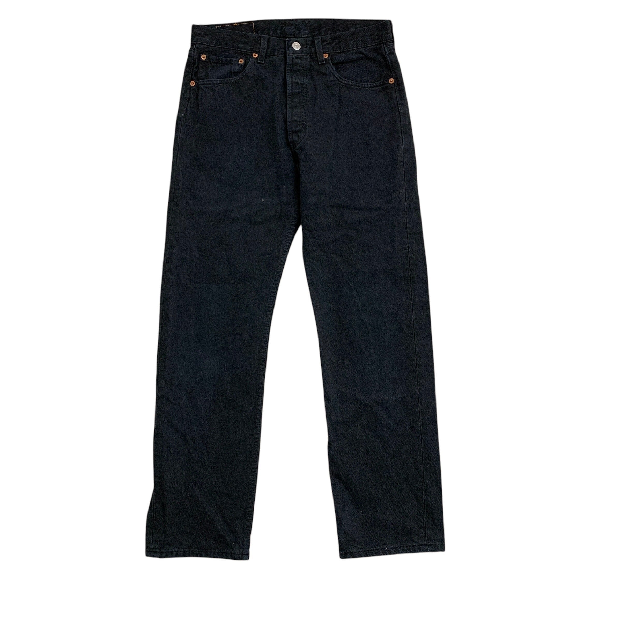 Levis 501 Jeans W30 L30 Mens Black Regular Straight Fit Vintage Denim