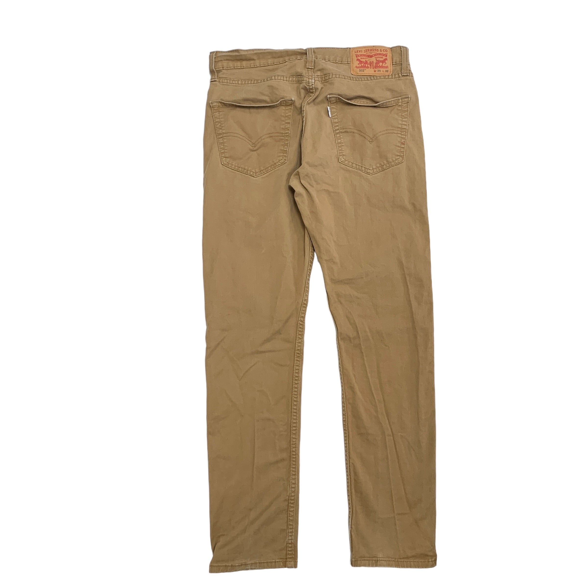 Levis 502 Trousers W29 L30 Mens Brown Tan Regular Tapered Fit Stretch Chino