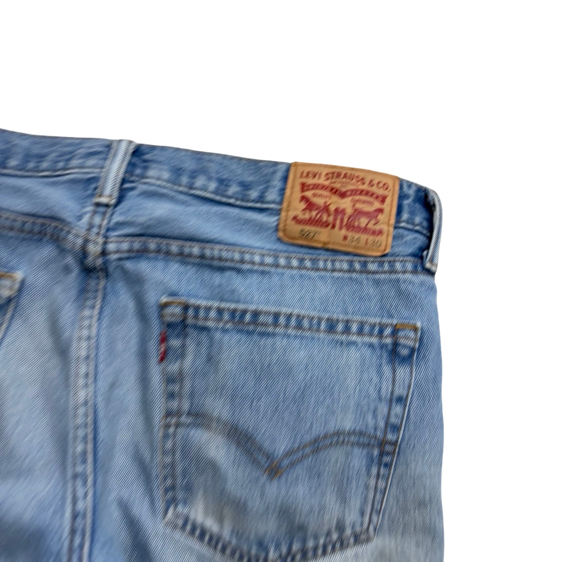 Levis 527 Jeans W34 L30 Mens Light Blue Regular Bootcut Fit Denim (F)