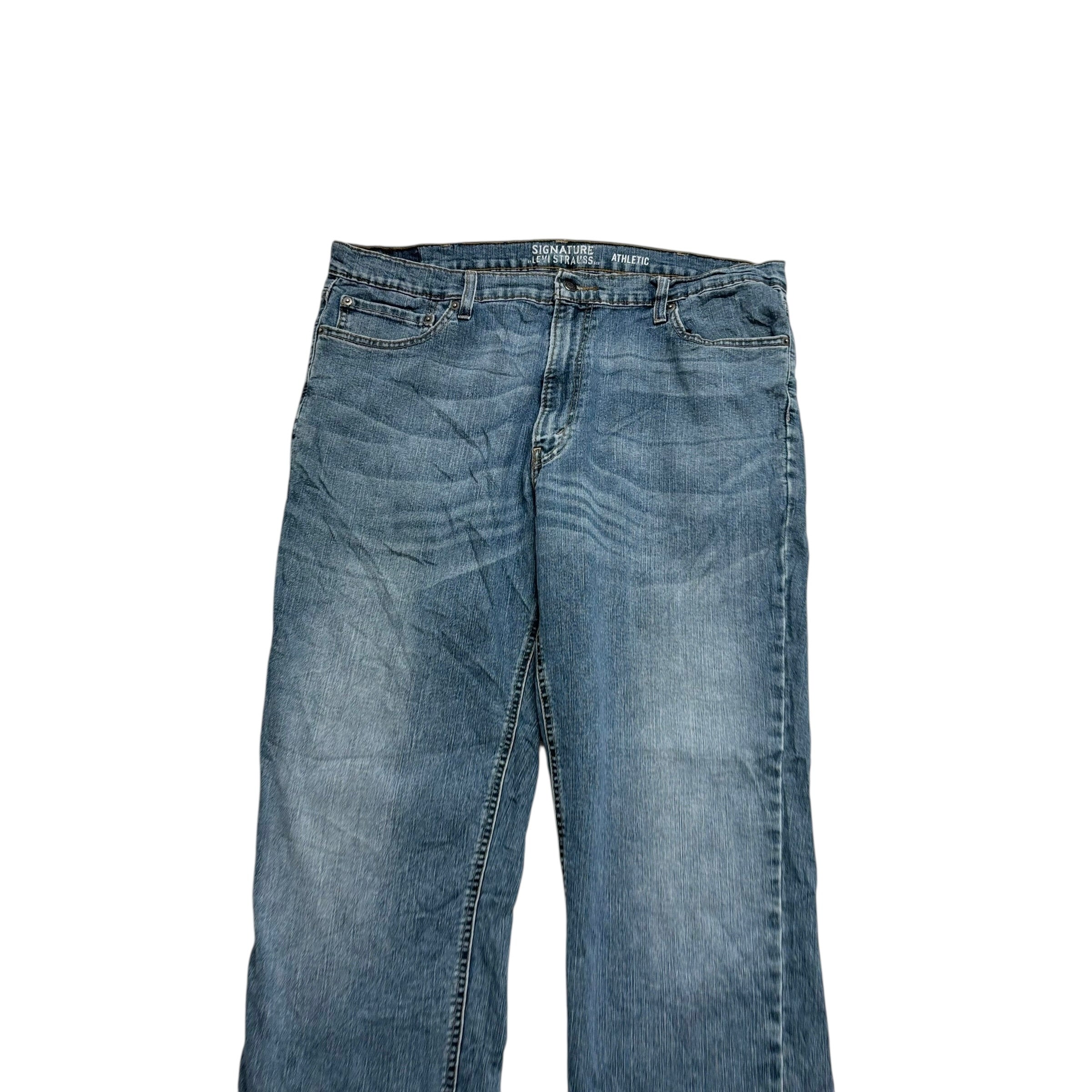 Levis Signature Jeans W40 L32 Mens Blue Athletic Tapered Fit Stretch Denim