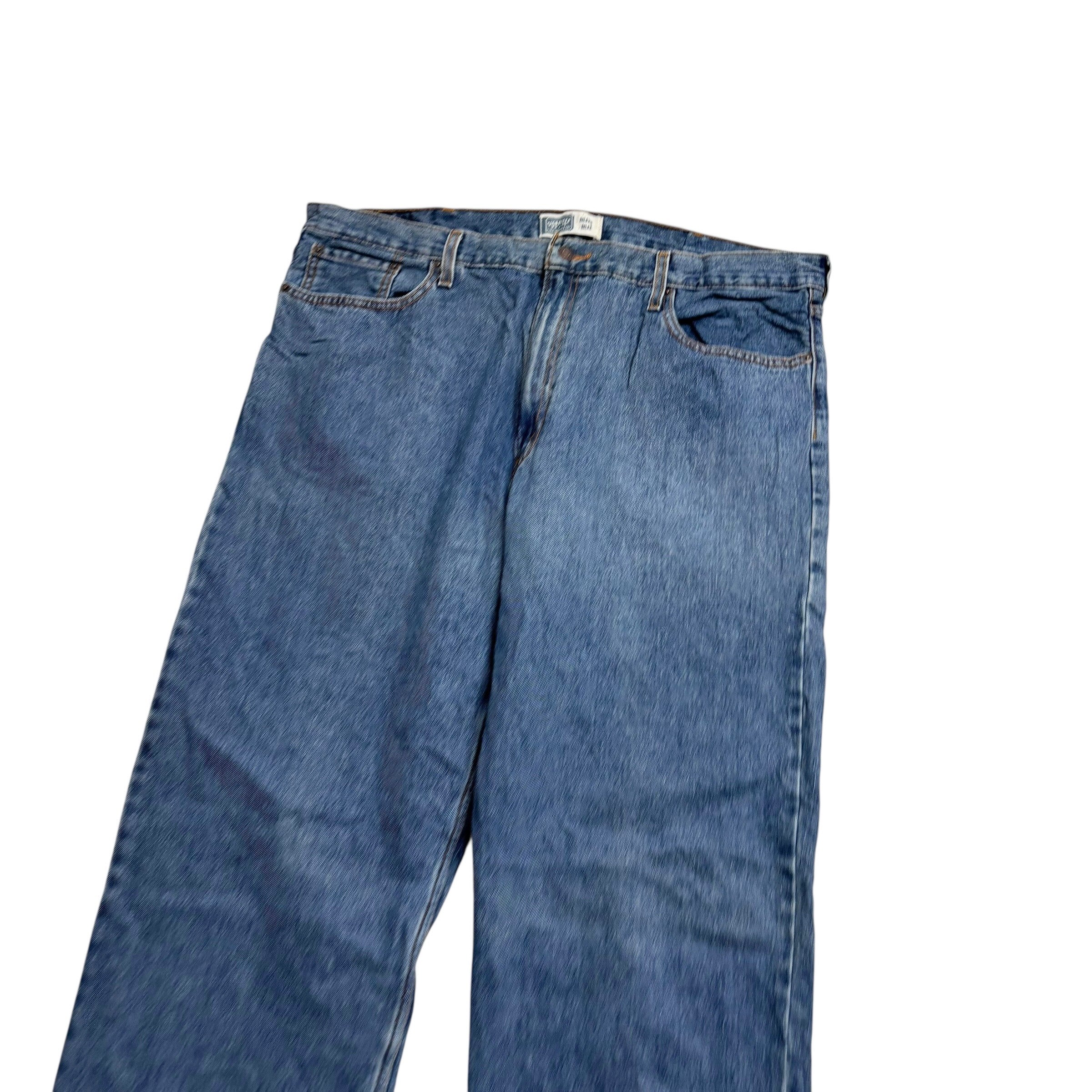 Levis Signature Jeans W42 L31 Mens Mid Blue Relaxed Straight Fit Vintage Denim