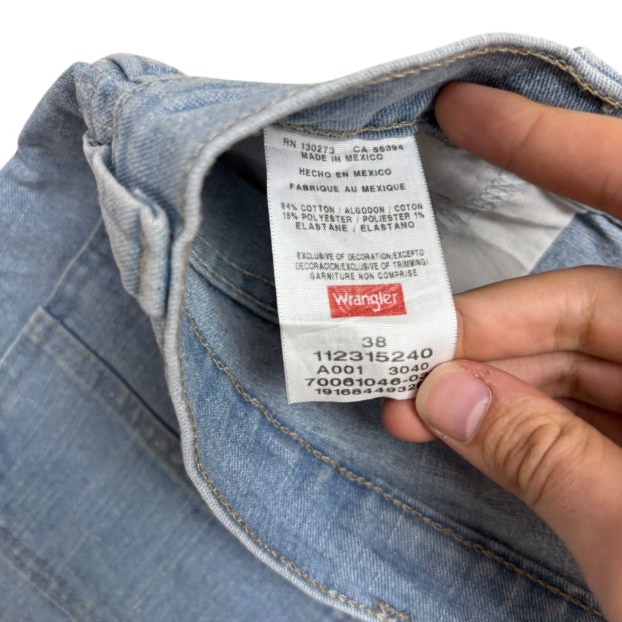 Wrangler Baggy Jorts W38 Mens Denim Shorts Light Blue Relaxed Carpenter (E)