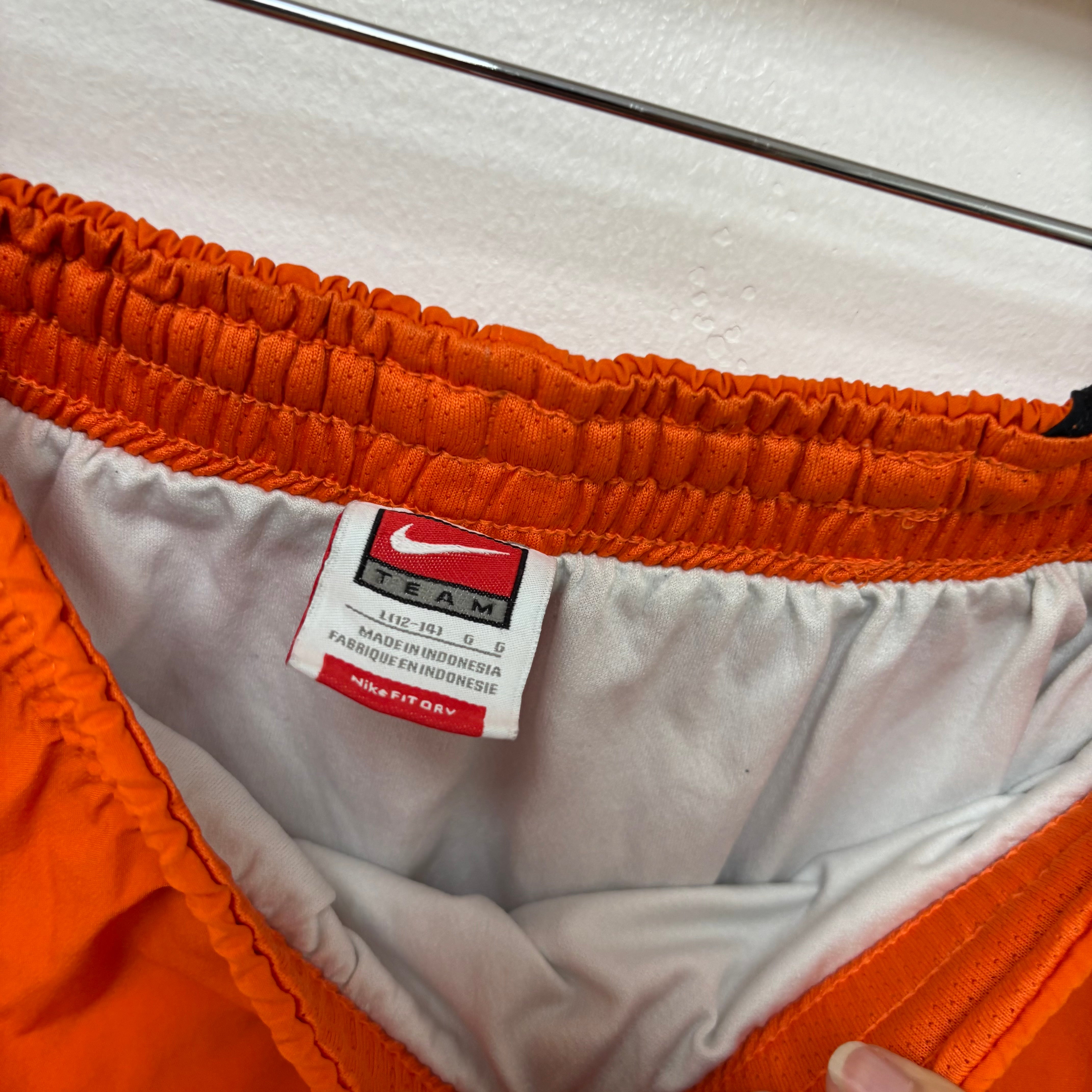 Nike Shorts Womens Large Orange Dri Fit Running Sports Gym Athletic (E)