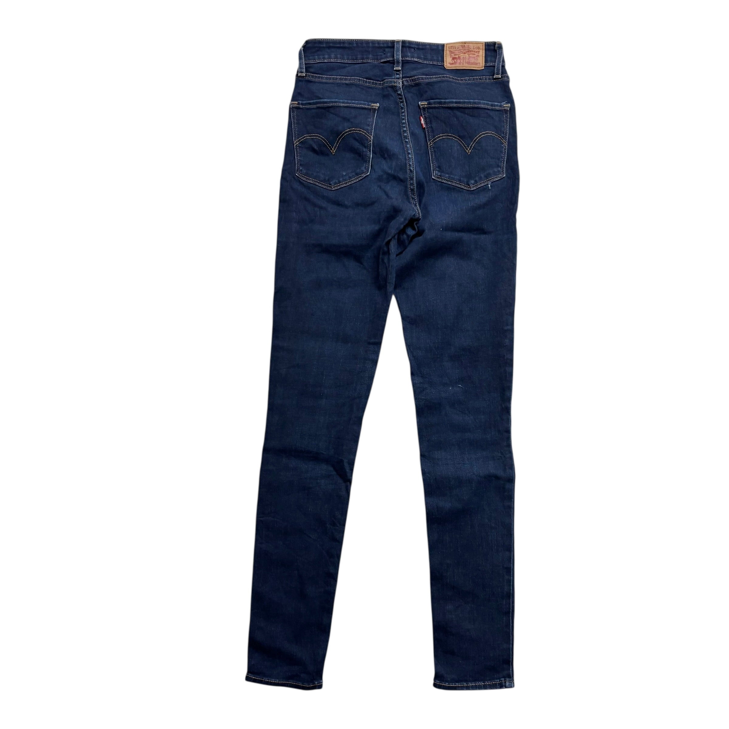 Levis 721 Jeans W25 L31 Womens Dark Blue High Rise Skinny Fit Stretch Denim