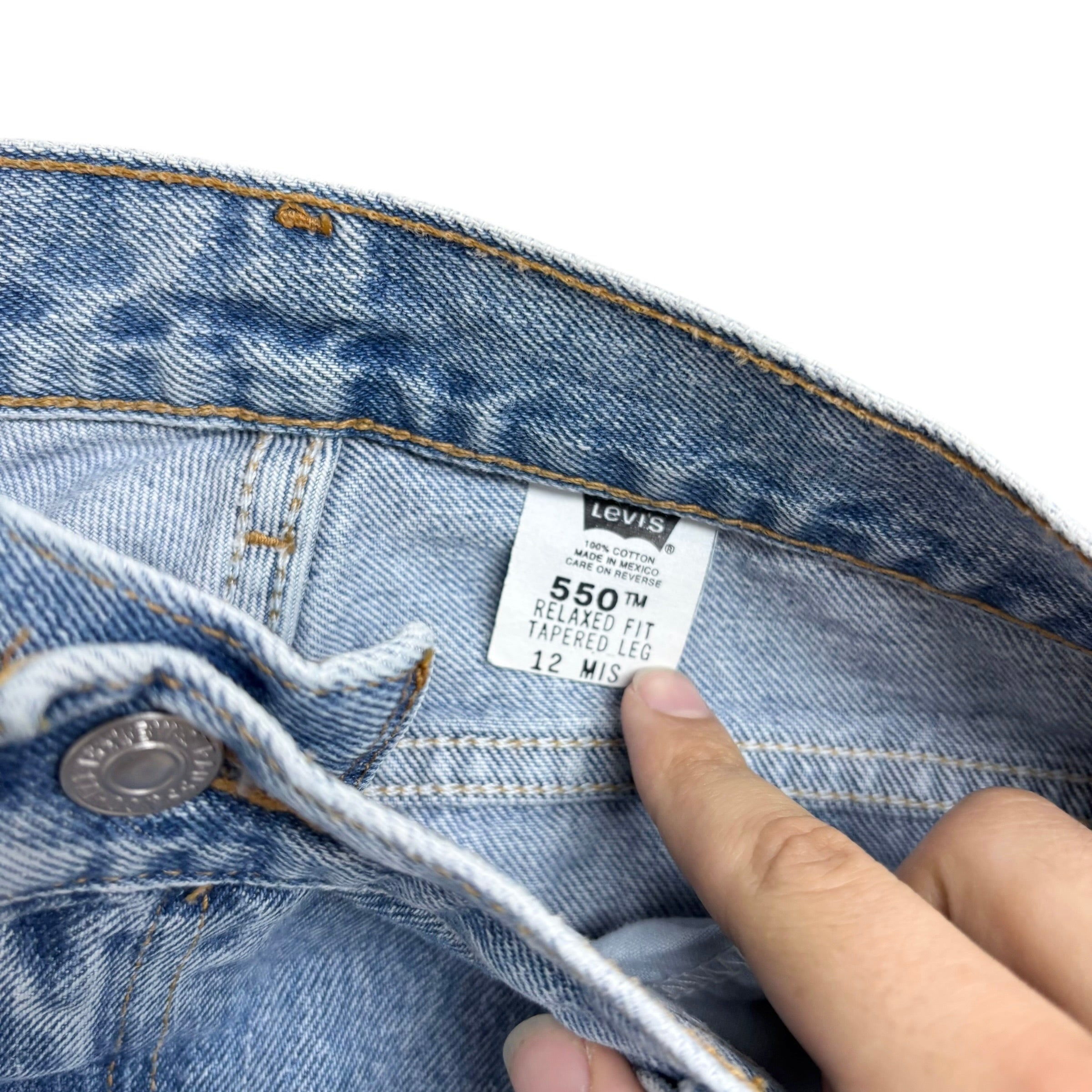 Levis 550 Jeans W29 L31 Womens Light Blue Relaxed Tapered Vintage Denim (E)