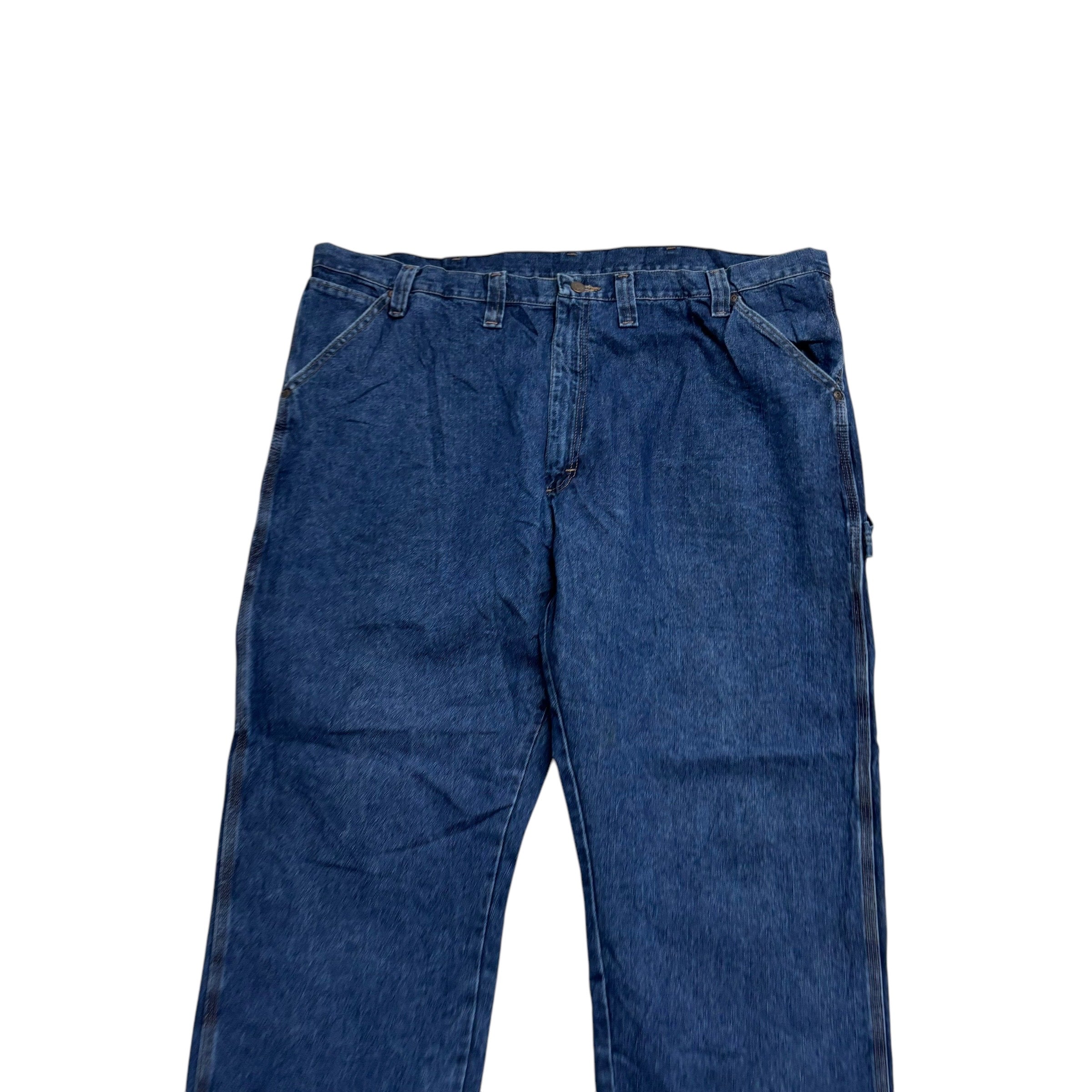 Wrangler Carpenter Jeans W46 L31 Mens Dark Blue Relaxed Straight Denim
