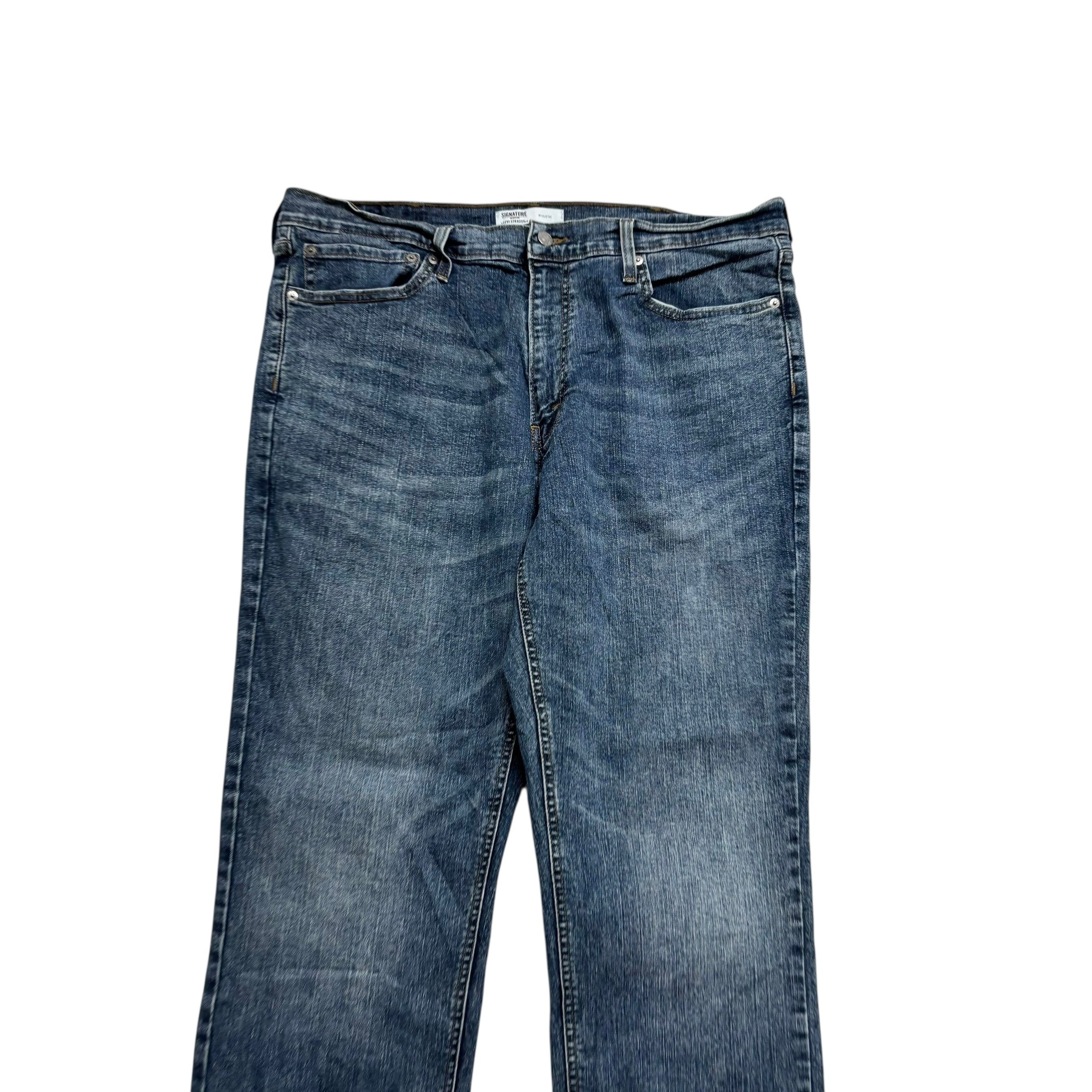 Levis Signature Jeans W38 L32 Mens Dark Blue Athletic Fit Stretch Denim (E)