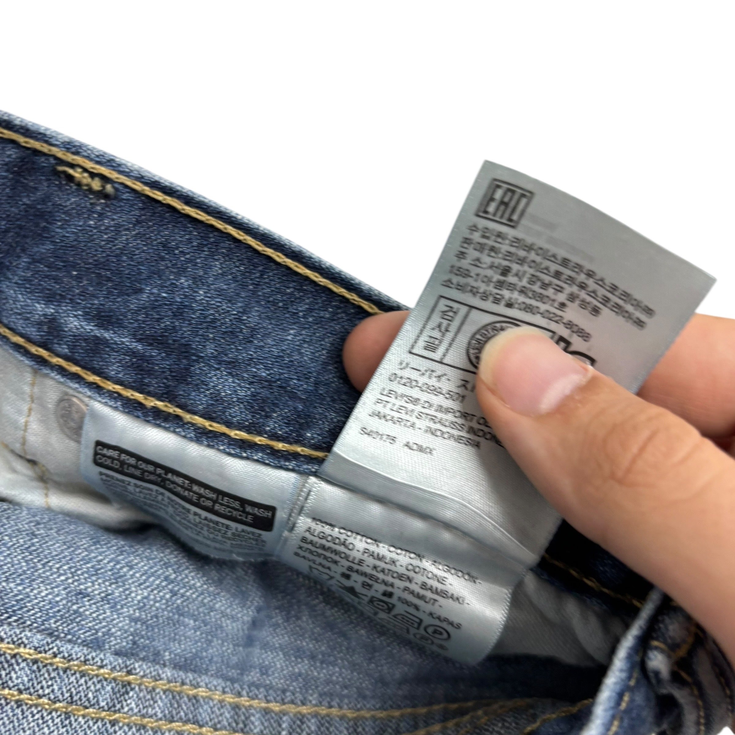 Levis 513 Jeans W31 L32 Mens Mid Blue Slim Straight Fit Denim (E)