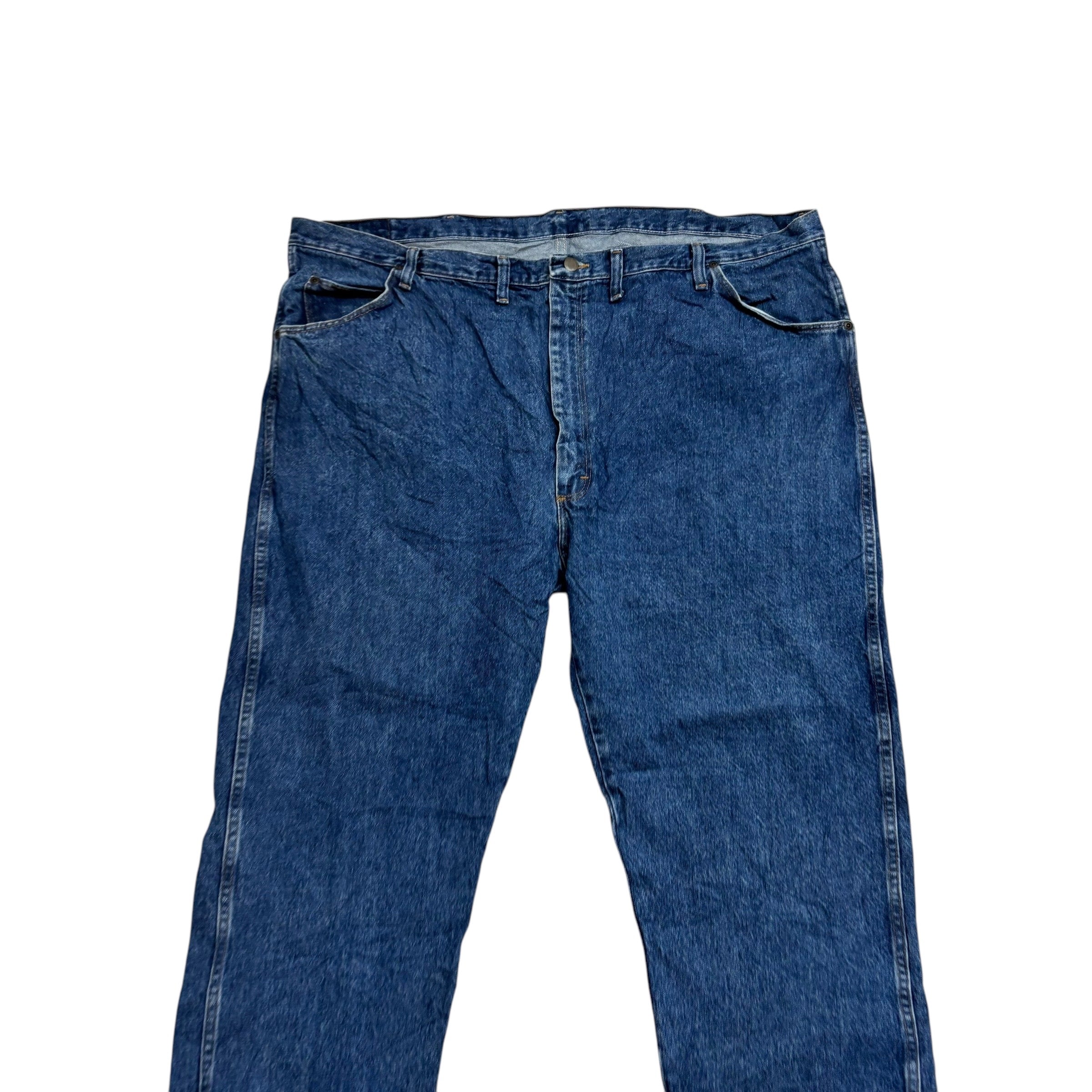 Wrangler Jeans W48 L27 Mens Mid Blue Regular Straight Fit Vintage Denim (E)