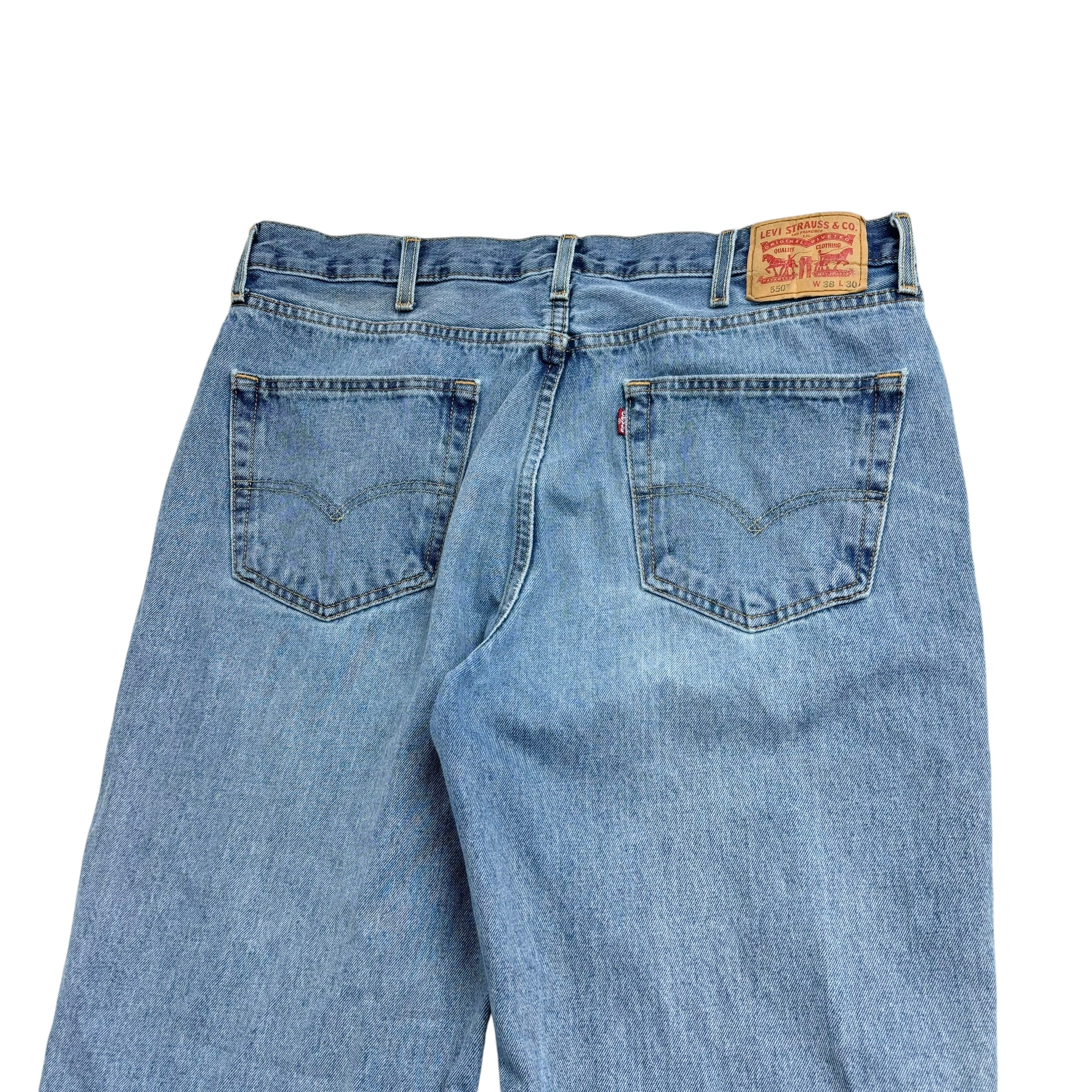 Levis 550 Jeans W38 L30 Mens Mid Blue Baggy Relaxed Straight Fit Denim