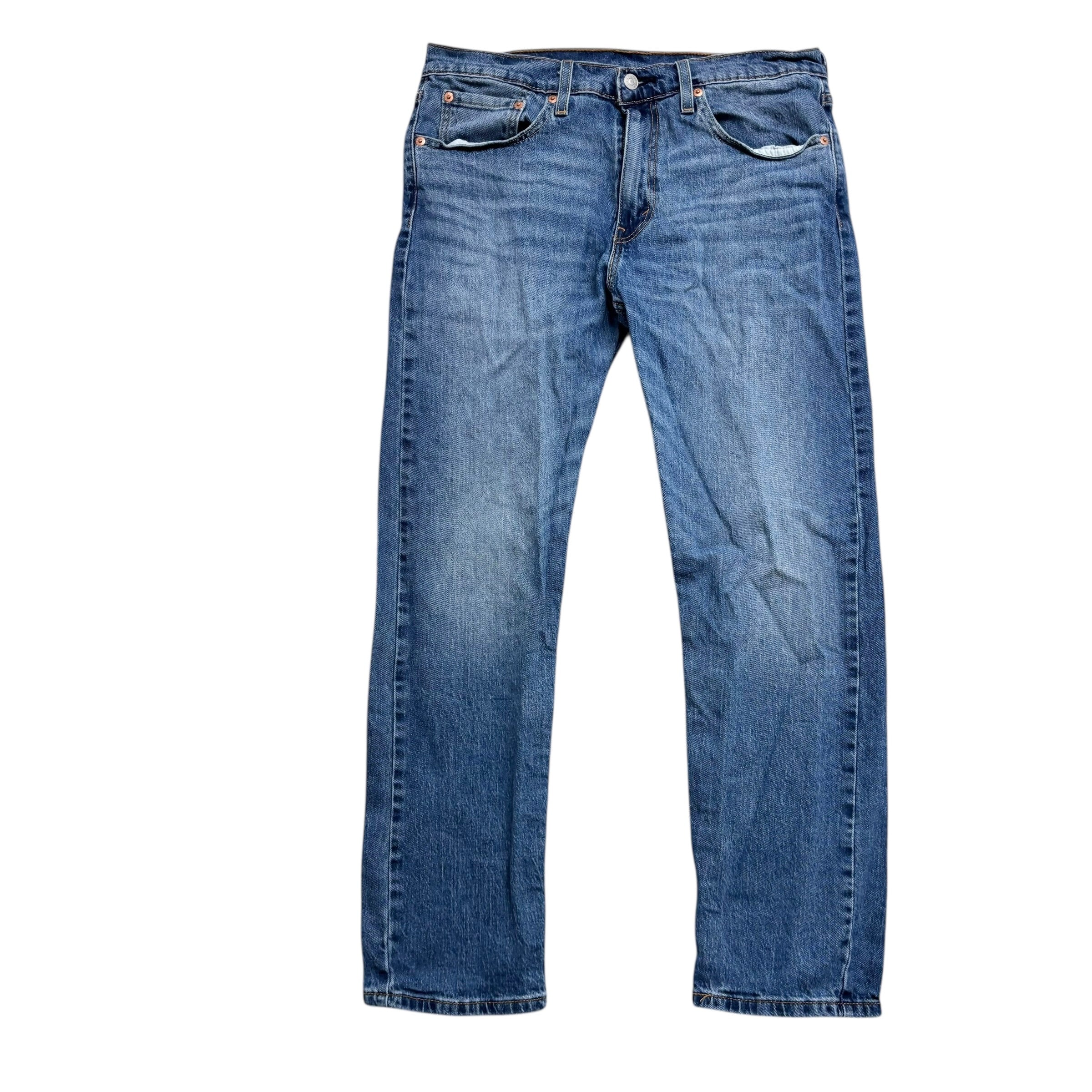 Levis 502 Jeans W33 L29 Mens Mid Blue Regular Tapered Fit Stretch Denim (E)
