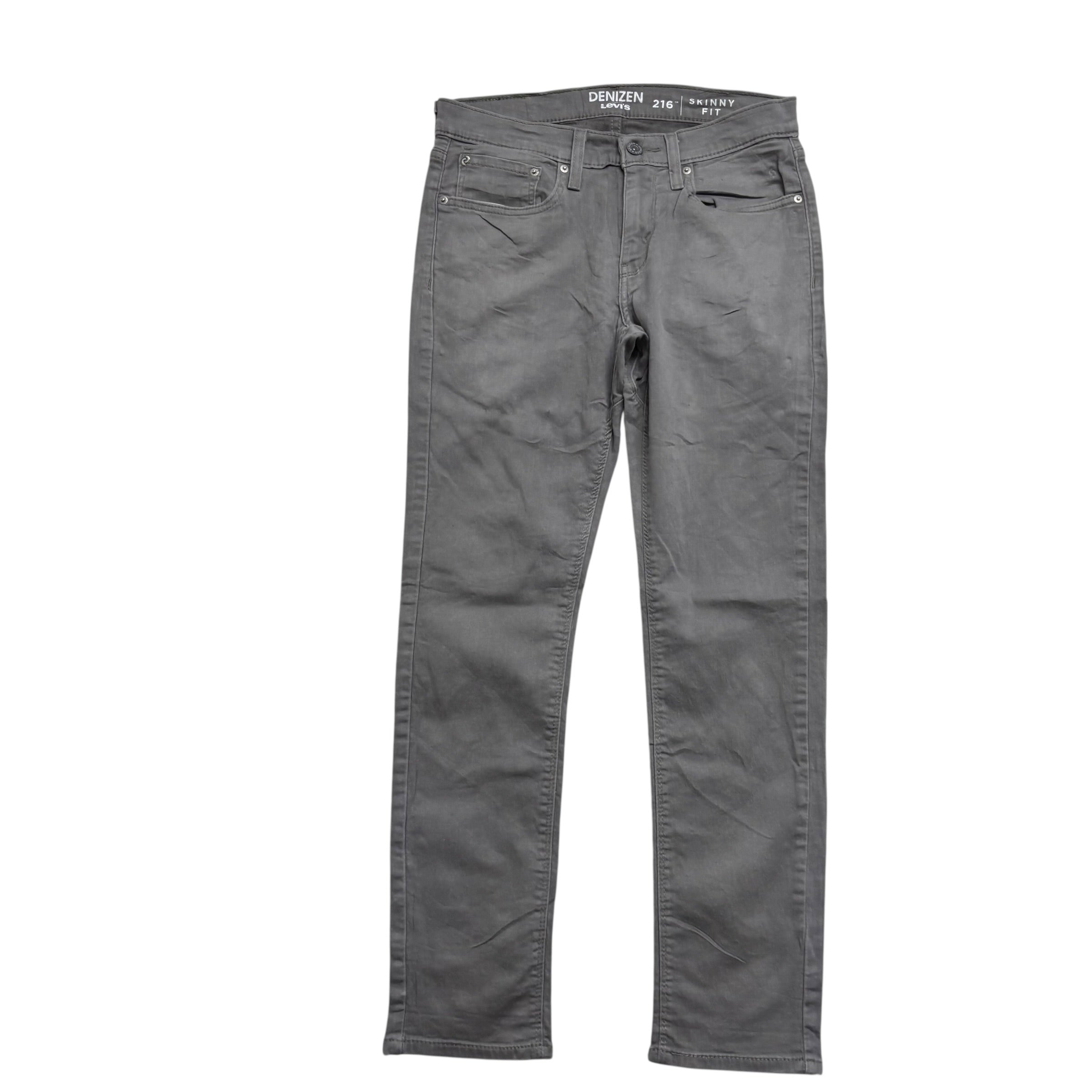 Levis Denizen Jeans W30 L30 Mens Grey Skinny Fit Stretch Denim (E)