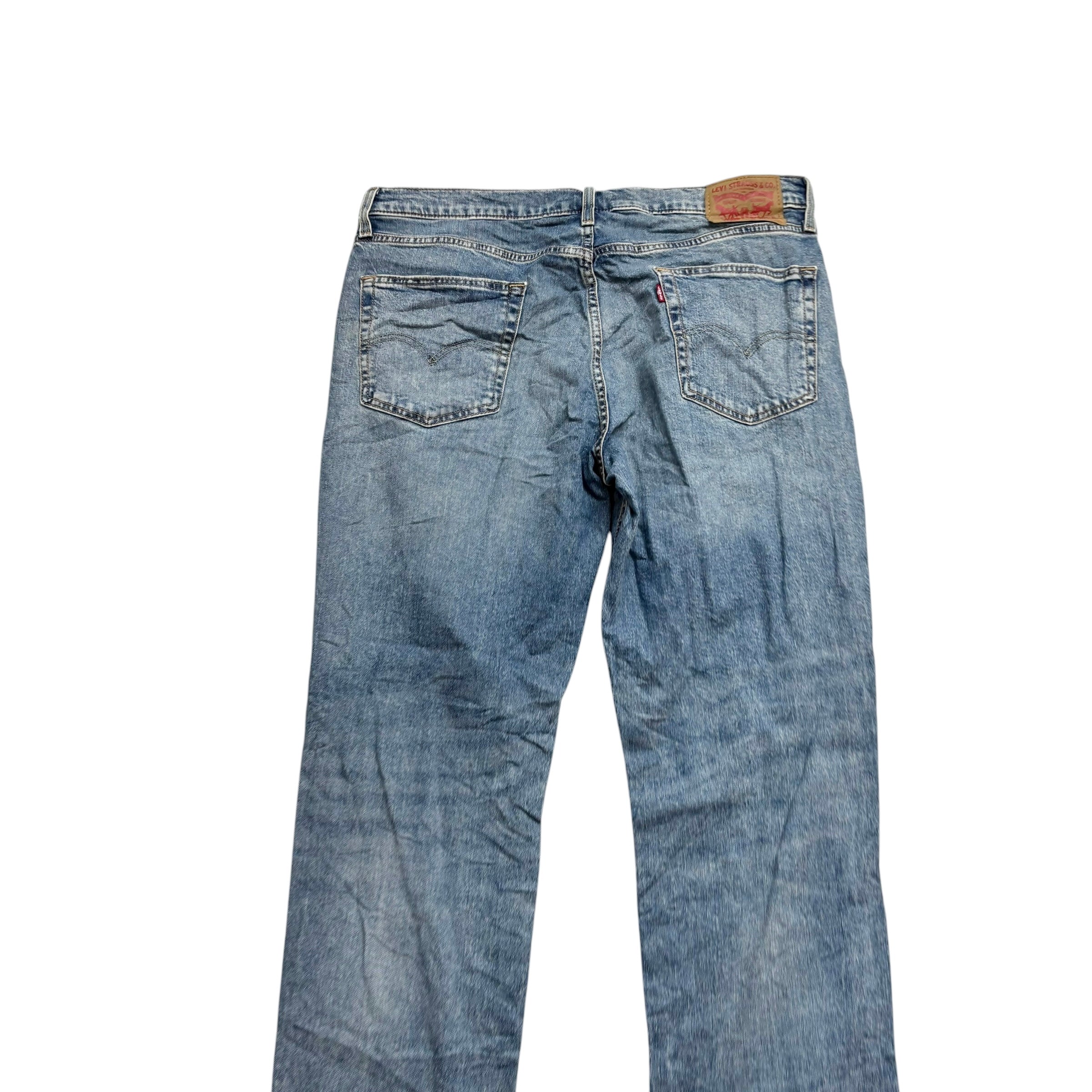 Levis 541 Jeans W36 L34 Mens Mid Blue Athletic Tapered Fit Stretch Denim (E)