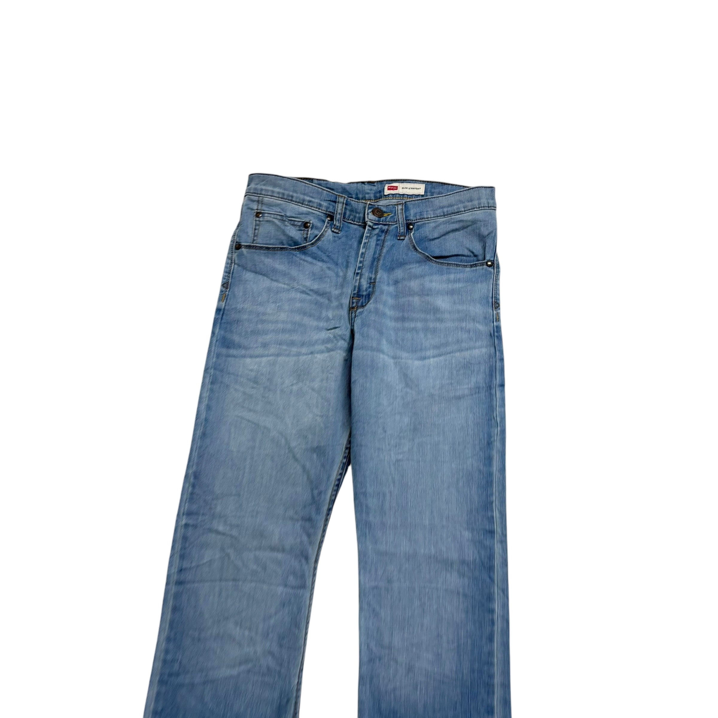 Wrangler Jeans W29 L30 Mens Light Blue Slim Straight Fit Stretch Denim (E)