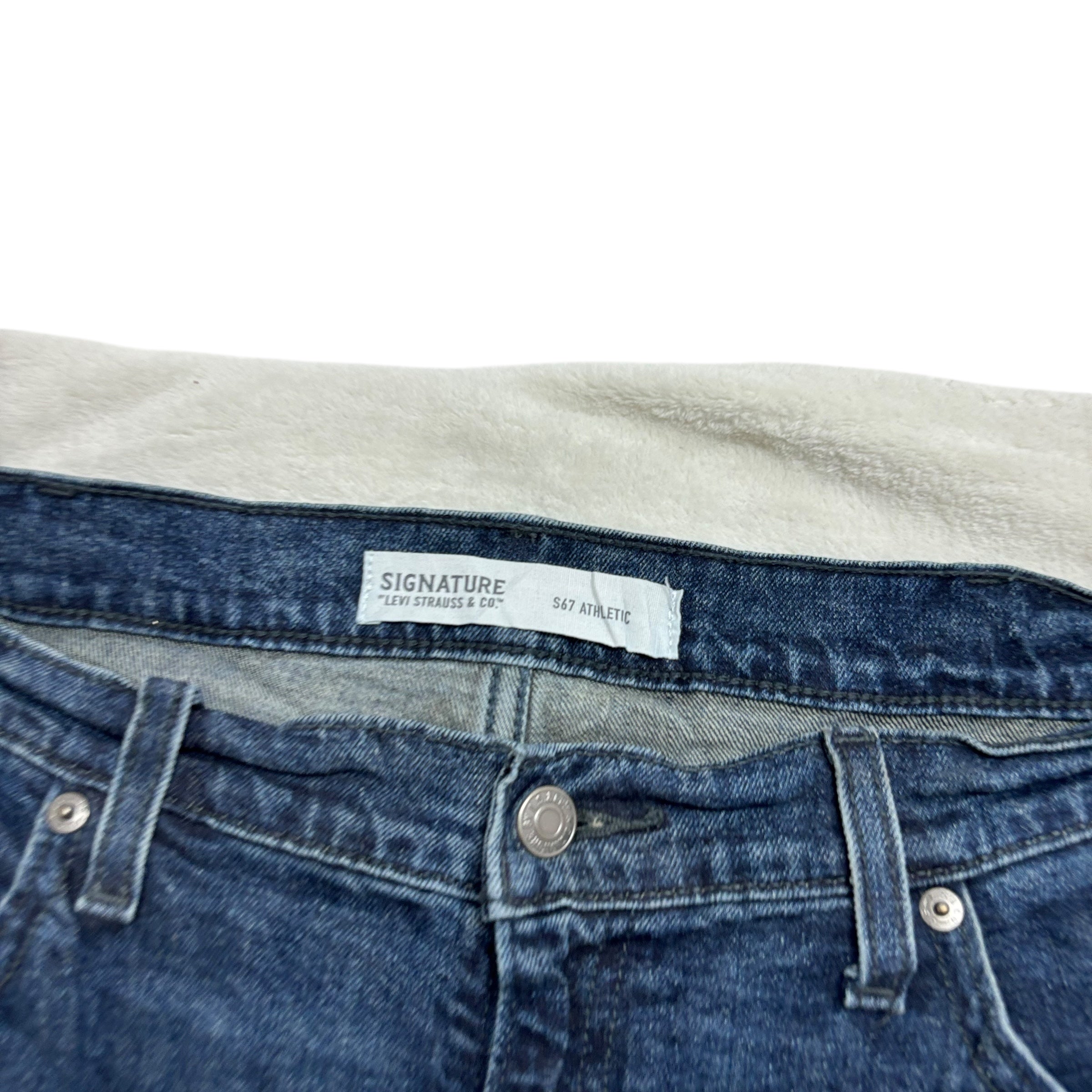 Levis Signature Jeans W38 L30 Mens Navy Blue Athletic Tapered Fit Stretch