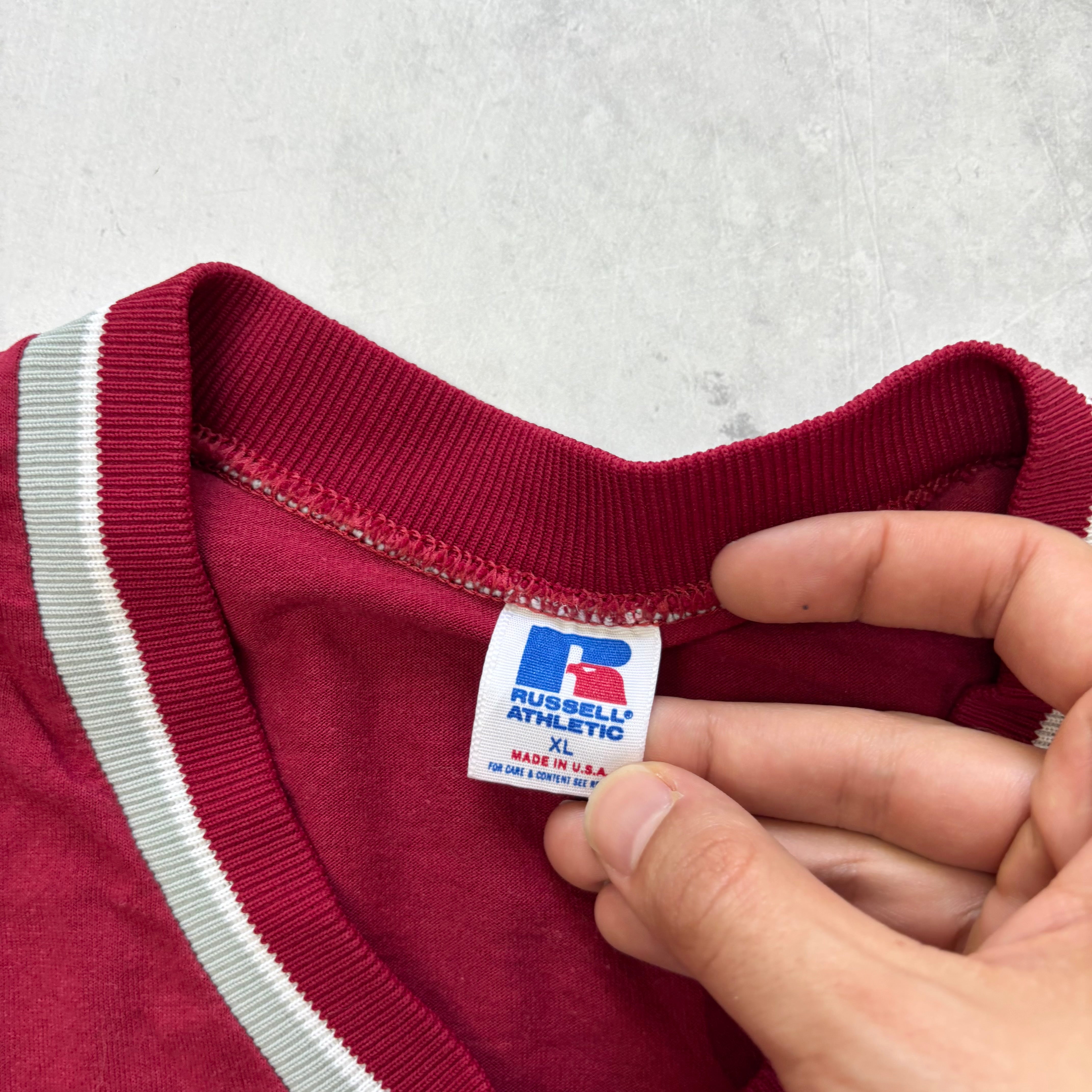 Vintage T Shirt Mens XL Burgundy Single Stitch Graphic Print 90s Baseball (E)