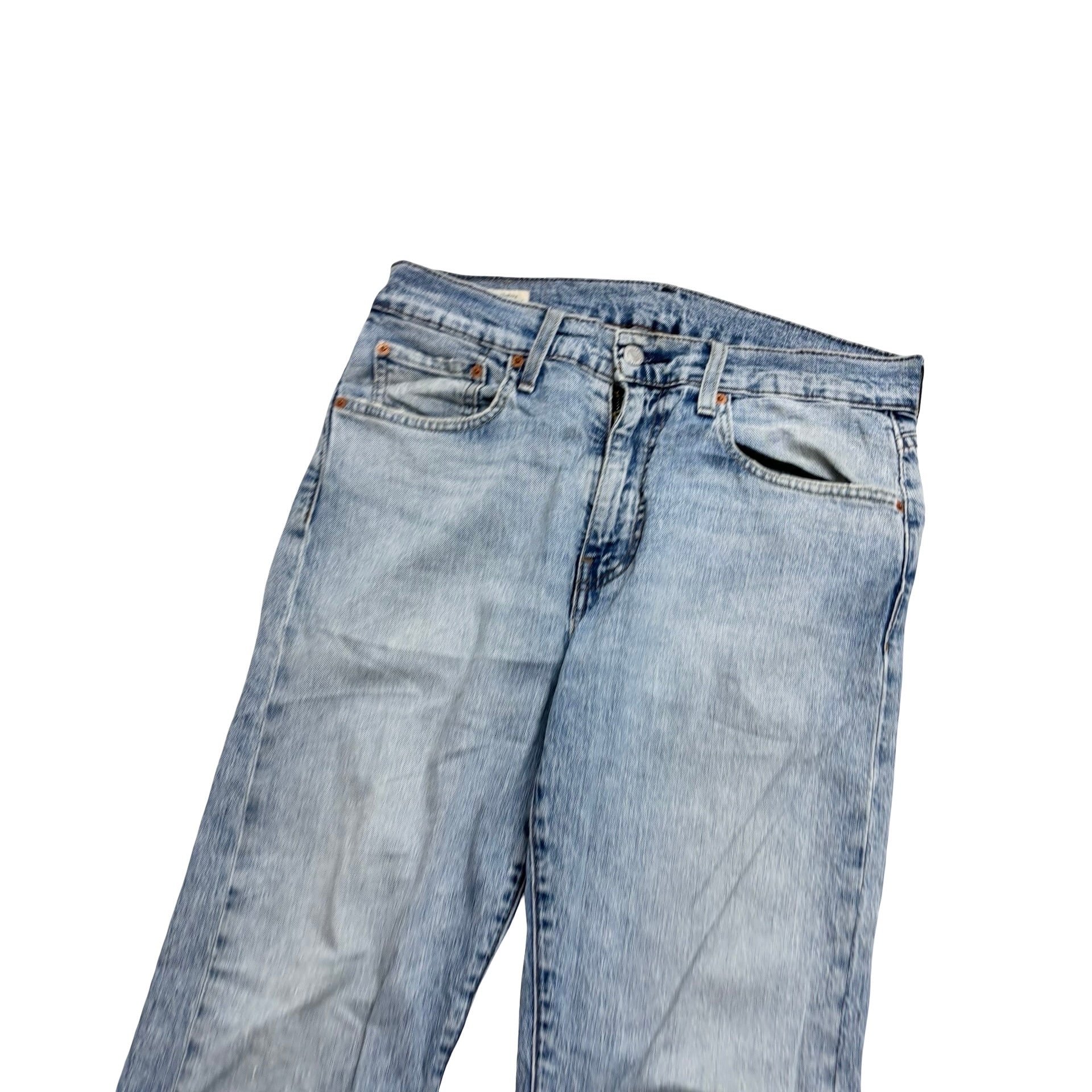 Levis 502 Jeans W31 L32 Mens Light Blue Regular Tapered Fit Stretch Distressed