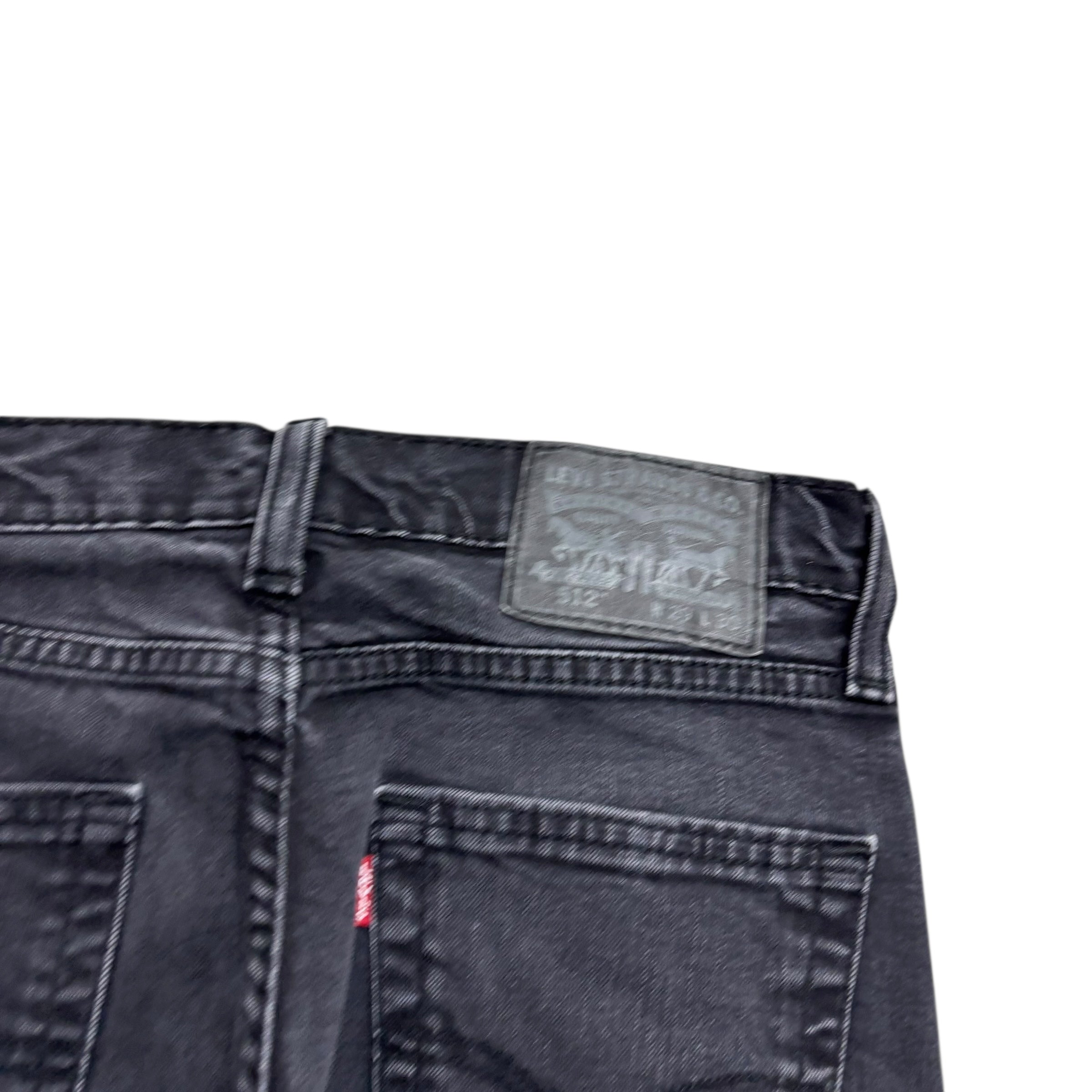 Levis 512 Jeans W28 L28 Mens Black Slim Tapered Fit Stretch Denim (E)