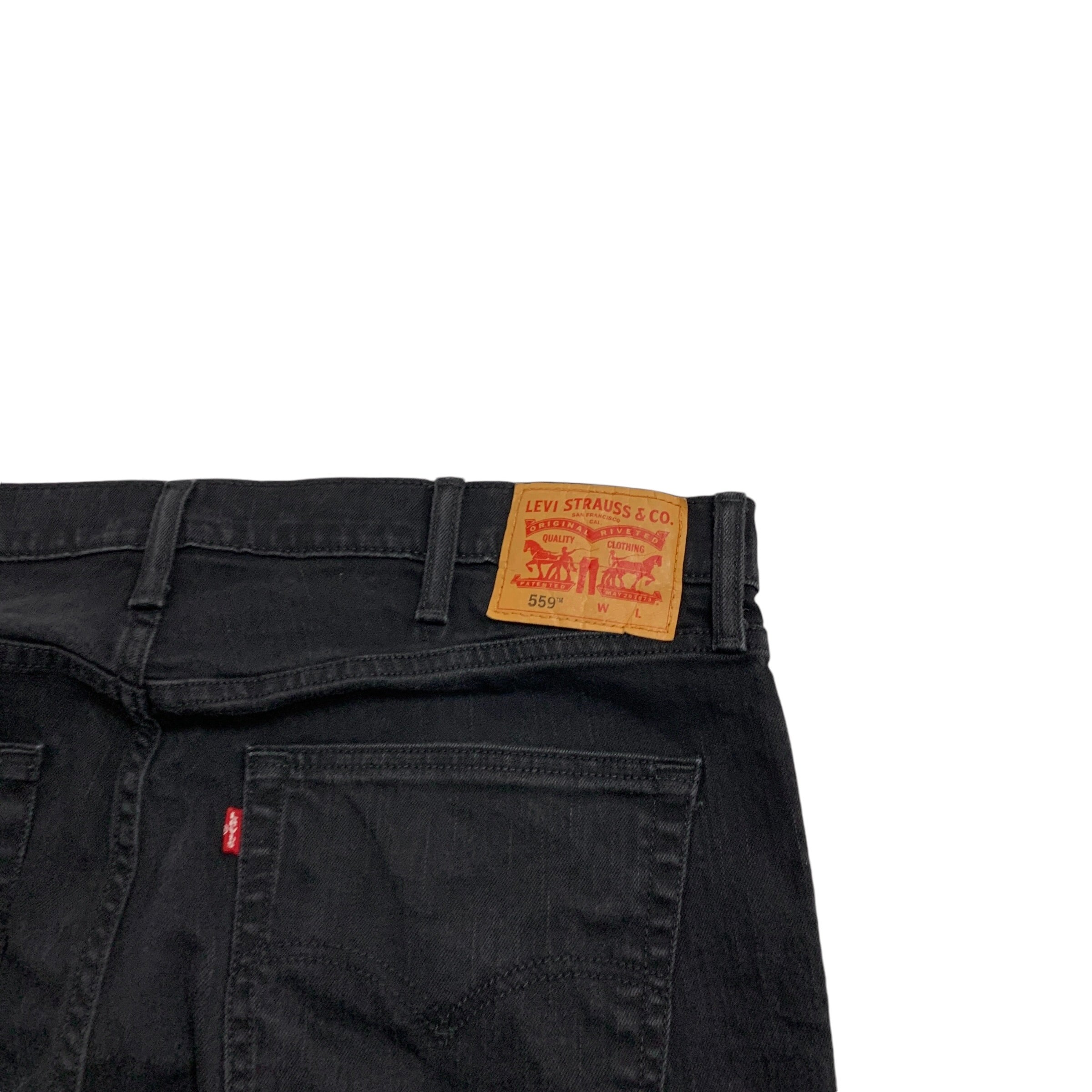 Levis 559 Jeans W40 L34 Mens Black Baggy Relaxed Straight Fit Stretch Denim