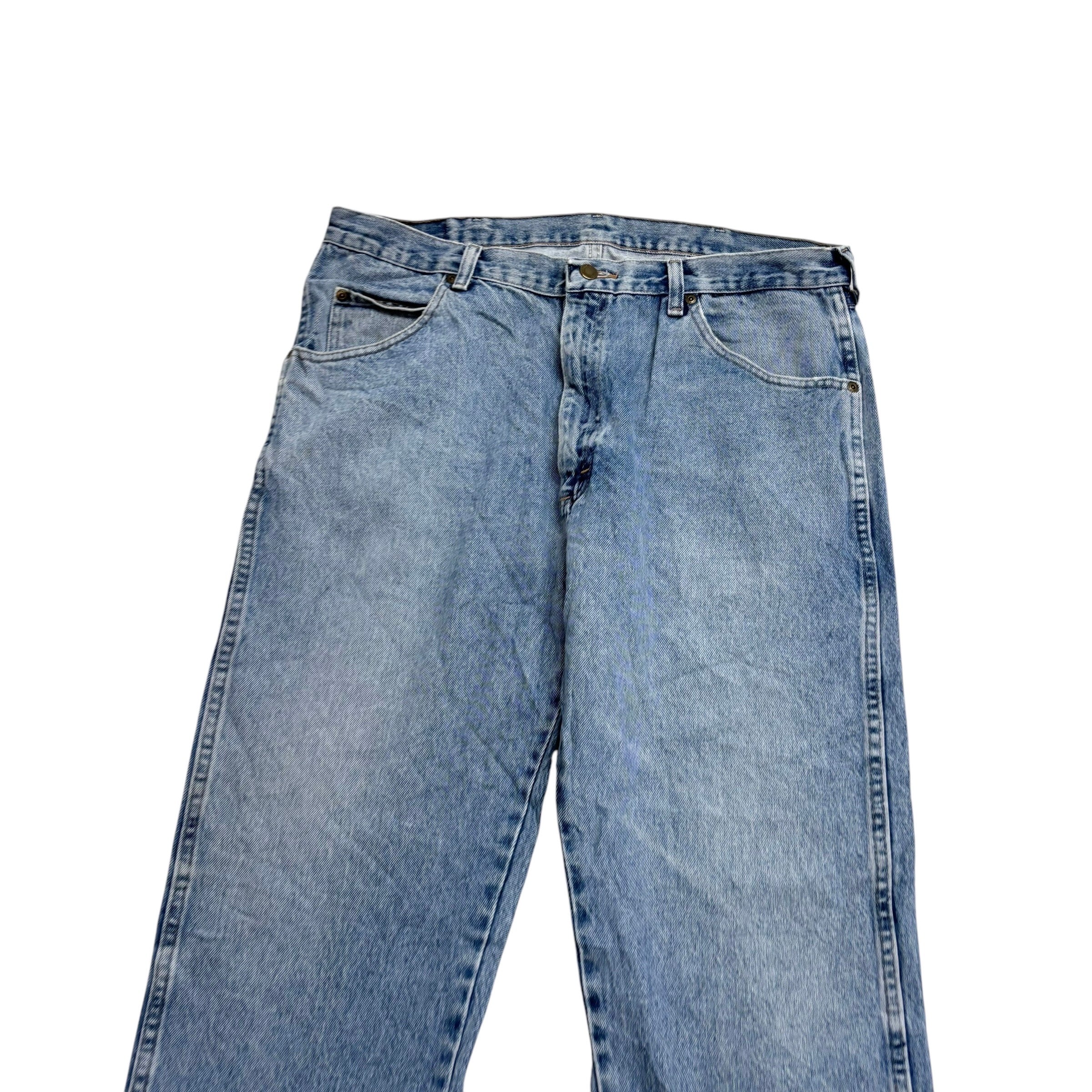 Wrangler Jeans W38 L30 Mens Light Blue Regular Straight Fit Vintage Denim