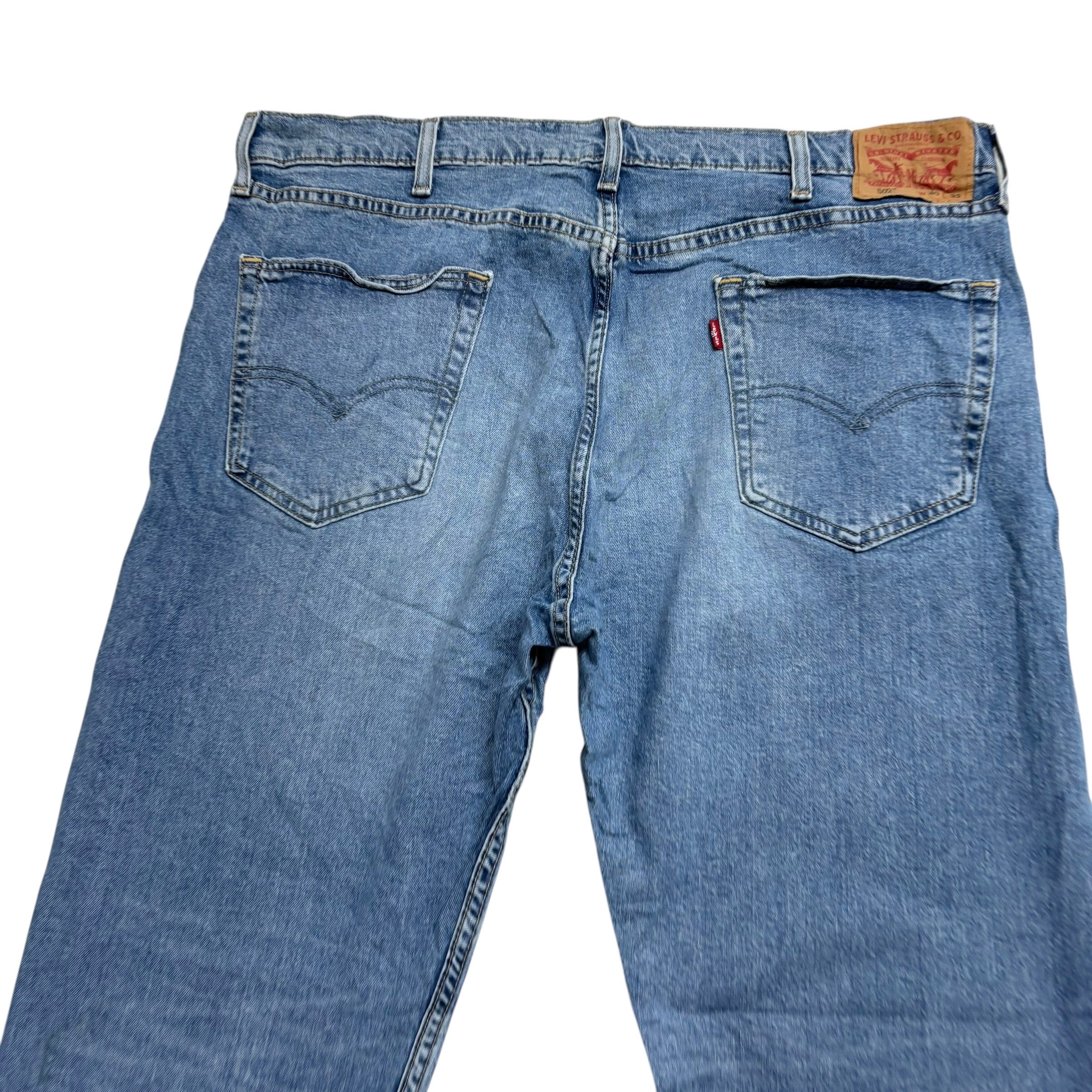 Levis 502 Jeans W40 L32 Mens Light Blue Regular Tapered Fit Stretch Denim (E)