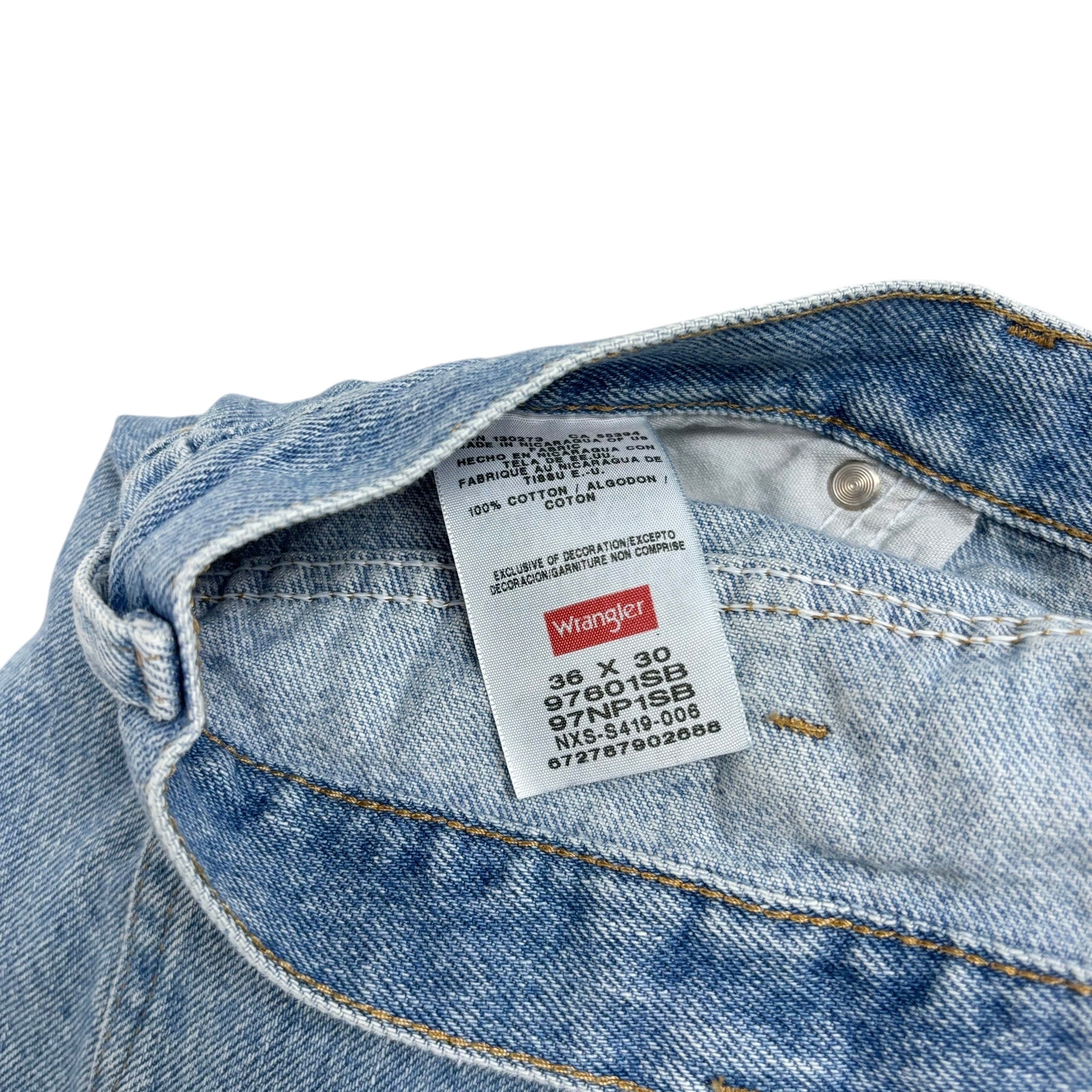 Wrangler Jeans W36 L30 Mens Light Blue Relaxed Straight Fit Denim (E)