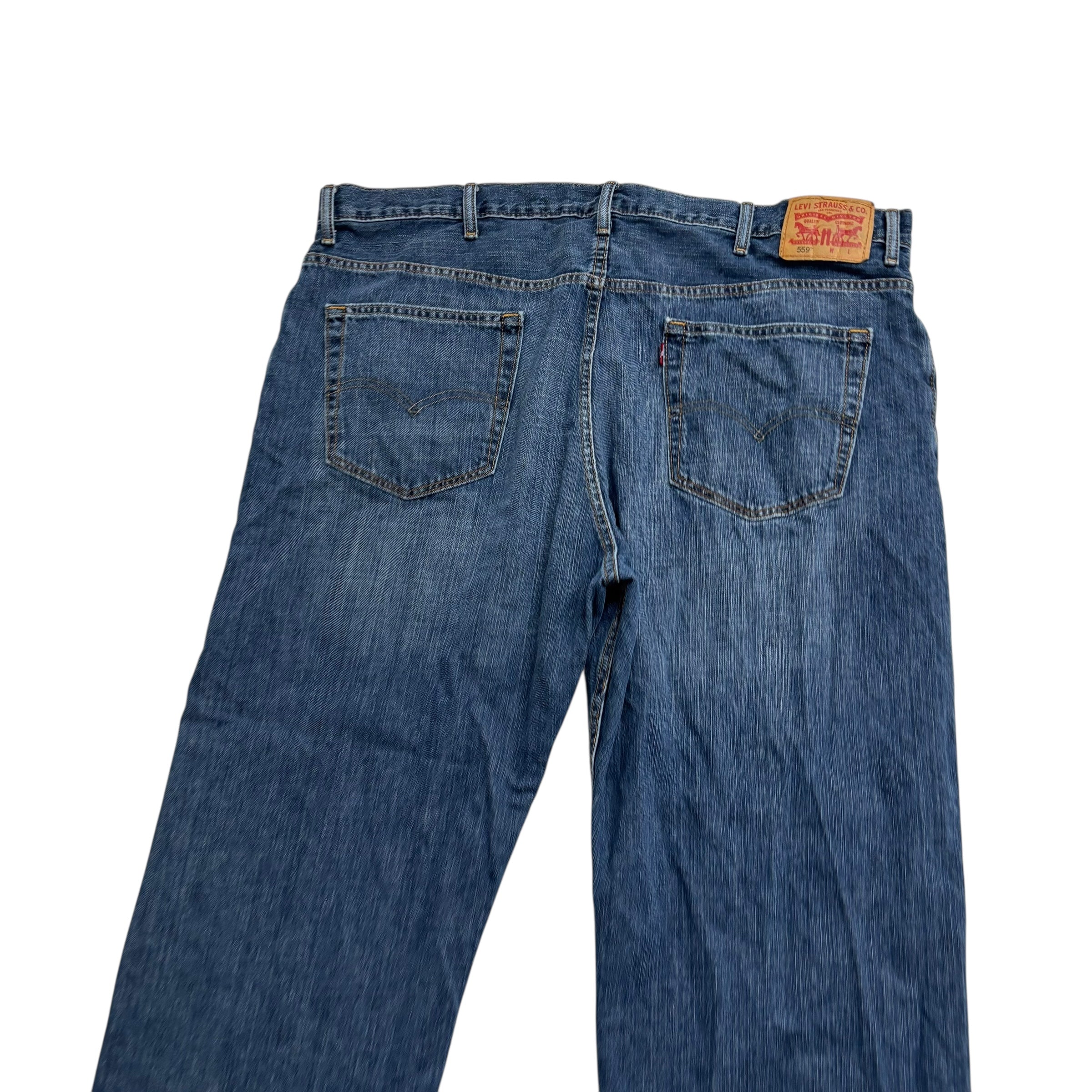 Levis 559 Jeans W46 L30 Mens Mid Blue Baggy Relaxed Straight Fit Denim (E)