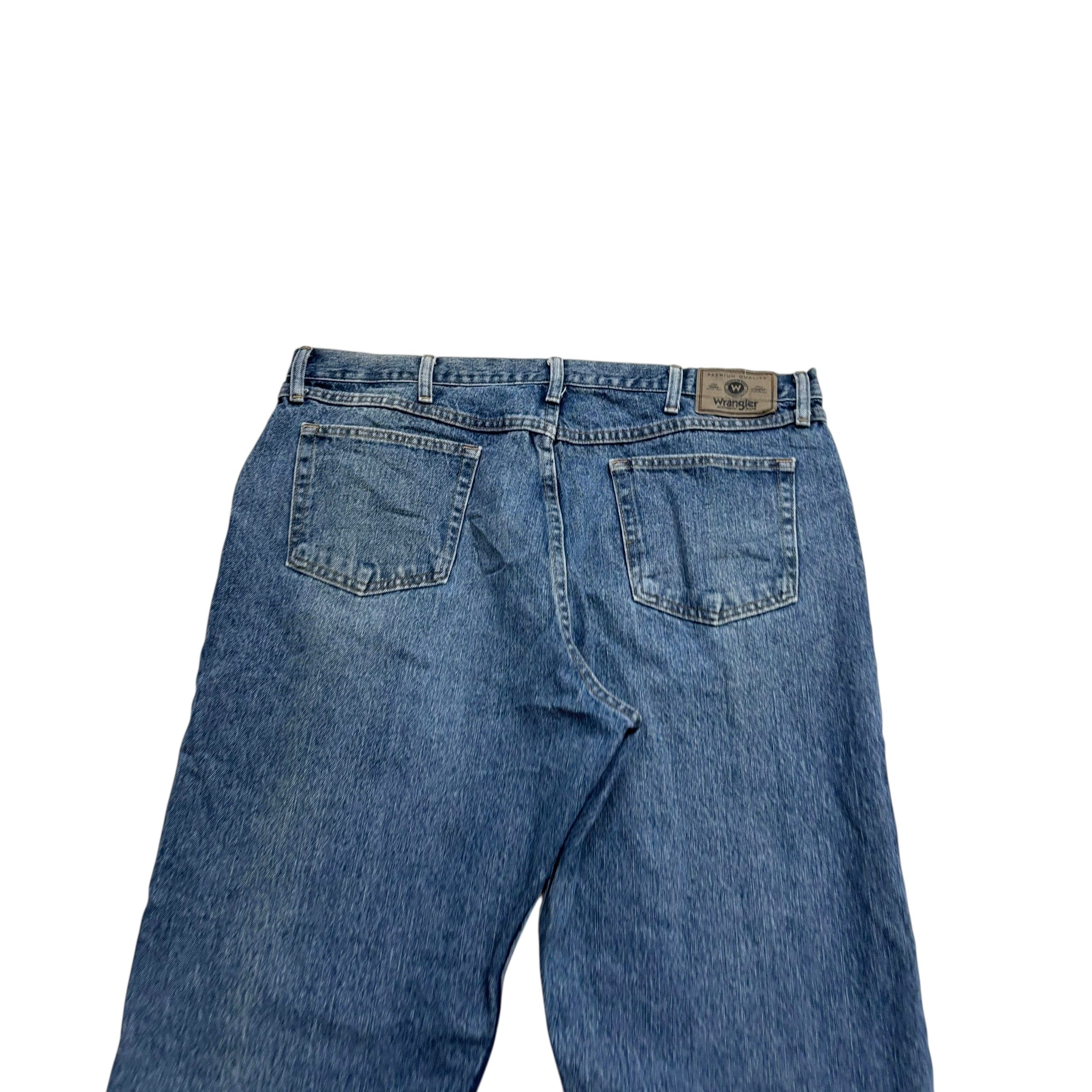 Wrangler Jeans W40 L30 Mens Mid Blue Relaxed Straight Fit Denim