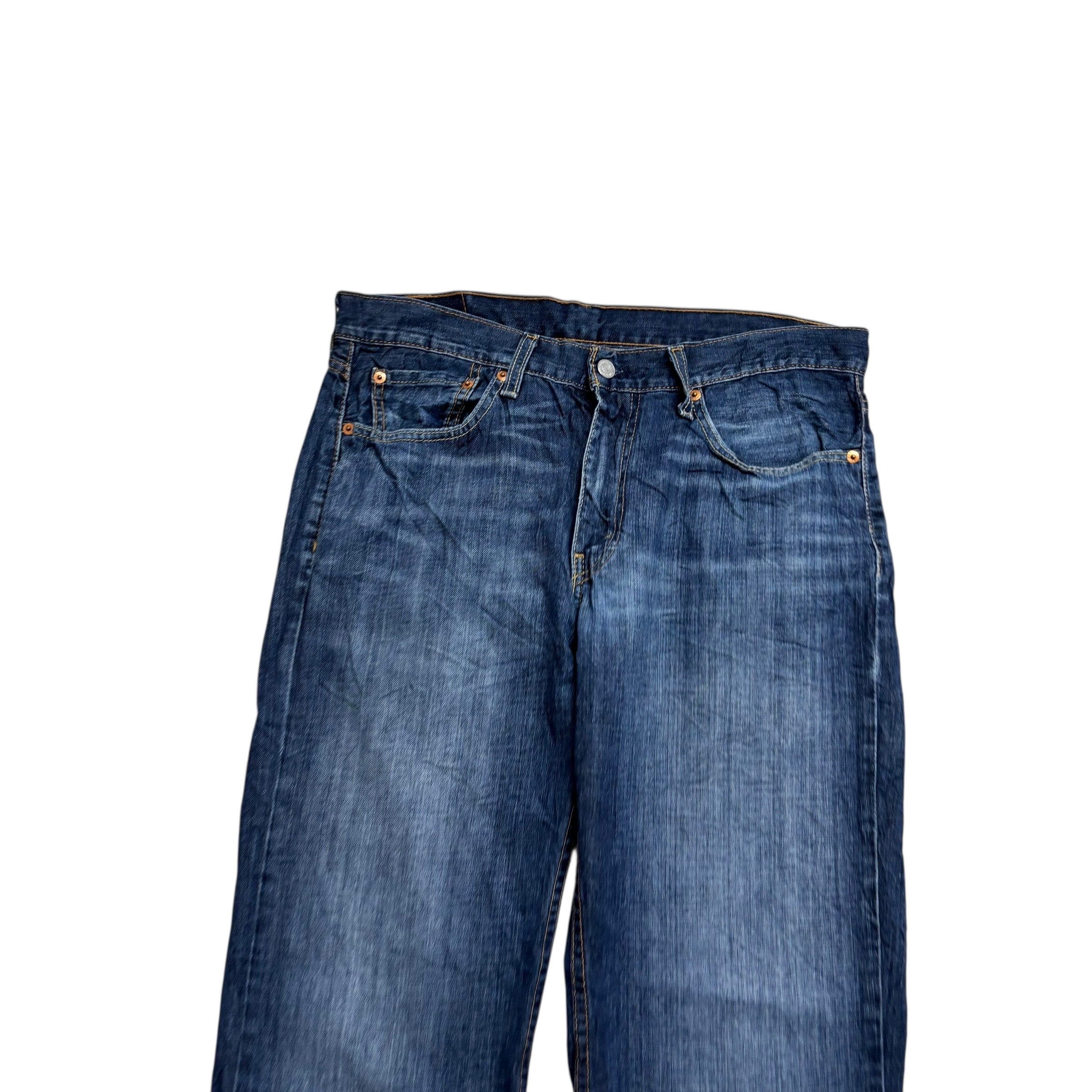 Levis 514 Jeans W32 L29 Mens Dark Blue Regular Straight Fit Denim (E)