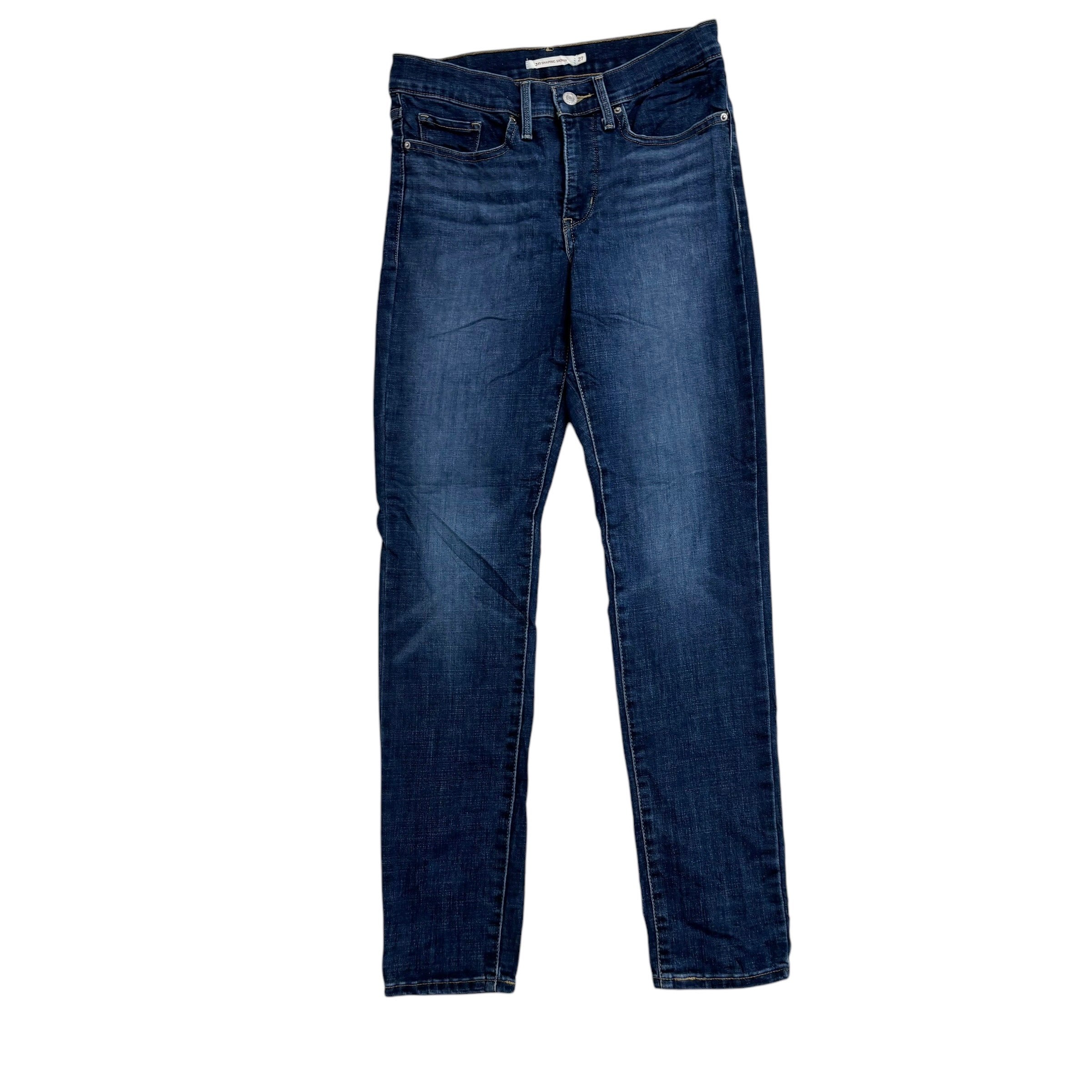 Levis 311 Jeans W27 L30 Womens Mid Blue Shaping Skinny Fit Stretch Denim (E)