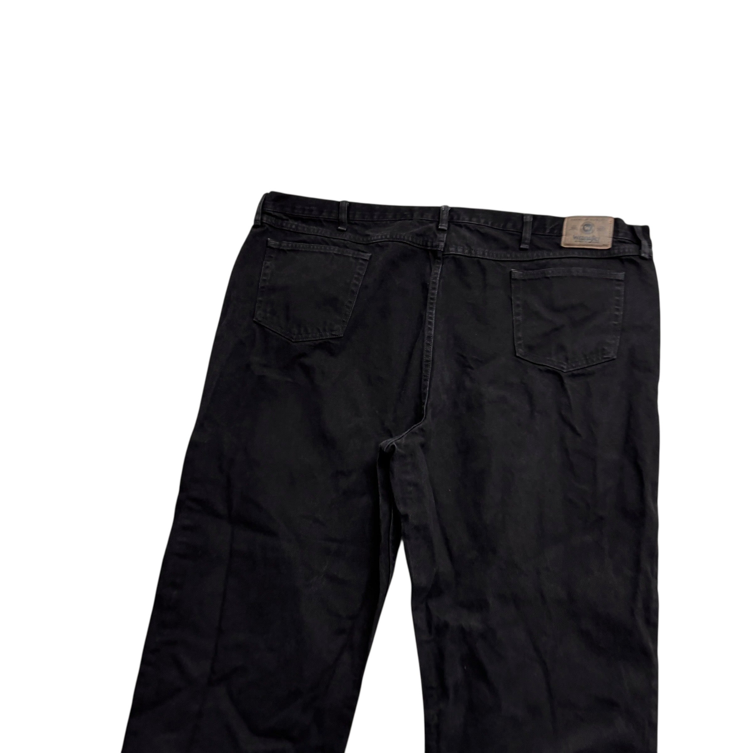 Wrangler Jeans W50 L30 Mens Black Relaxed Straight Fit Denim (E)