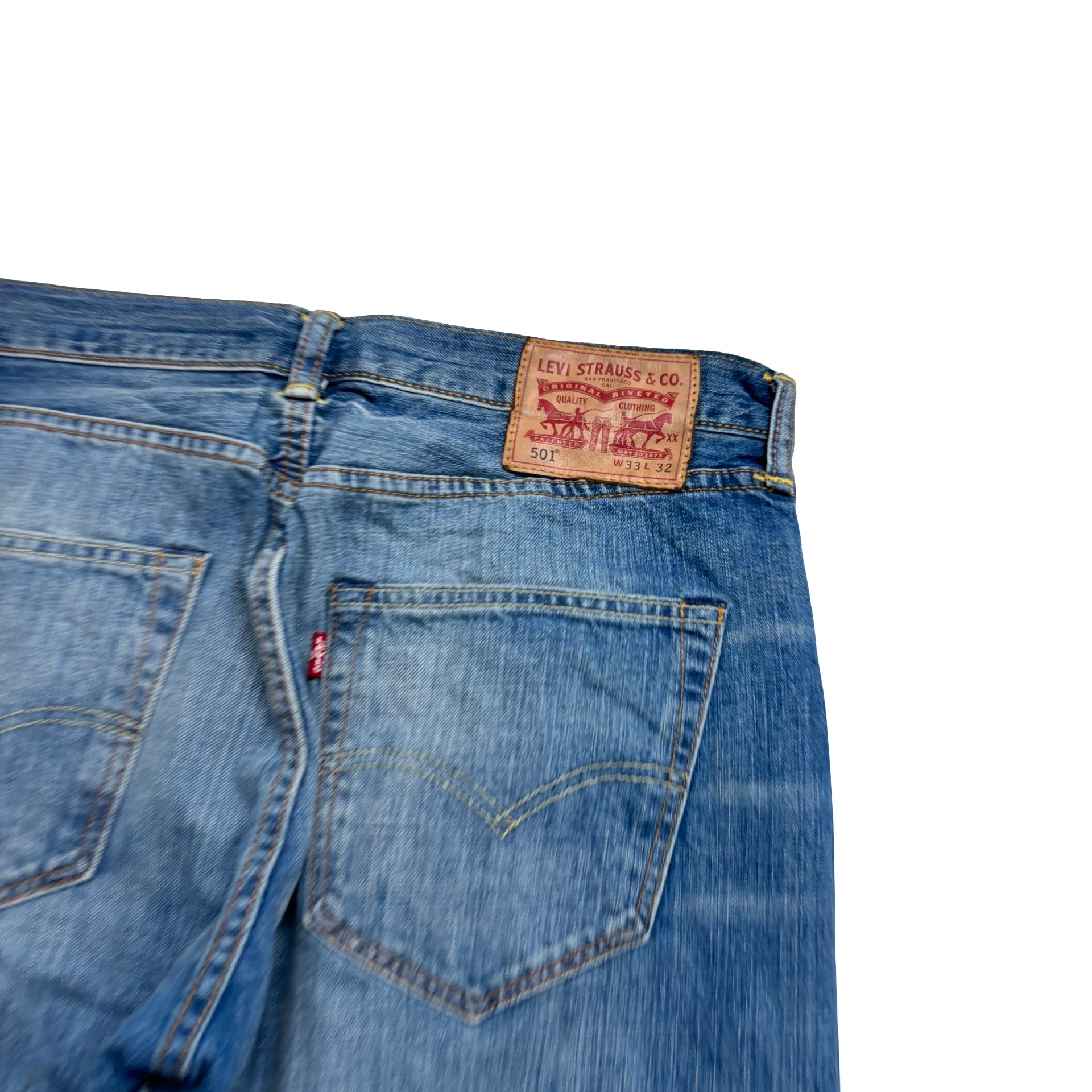 Levis 501 Jeans W32 L29 Mens Mid Blue Regular Straight Fit Denim