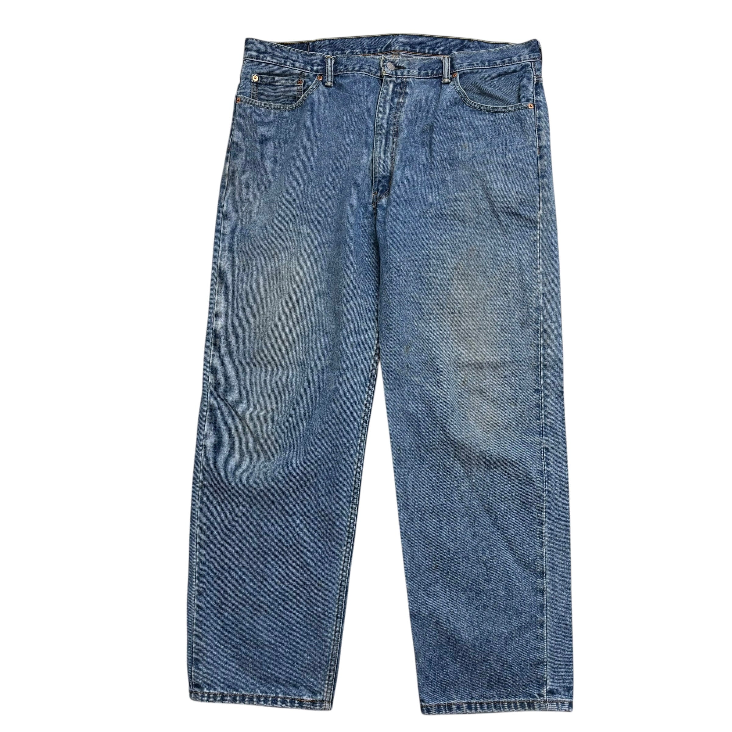 Levis 550 Jeans W42 L32 Mens Mid Blue Baggy Relaxed Straight Fit Denim (F)