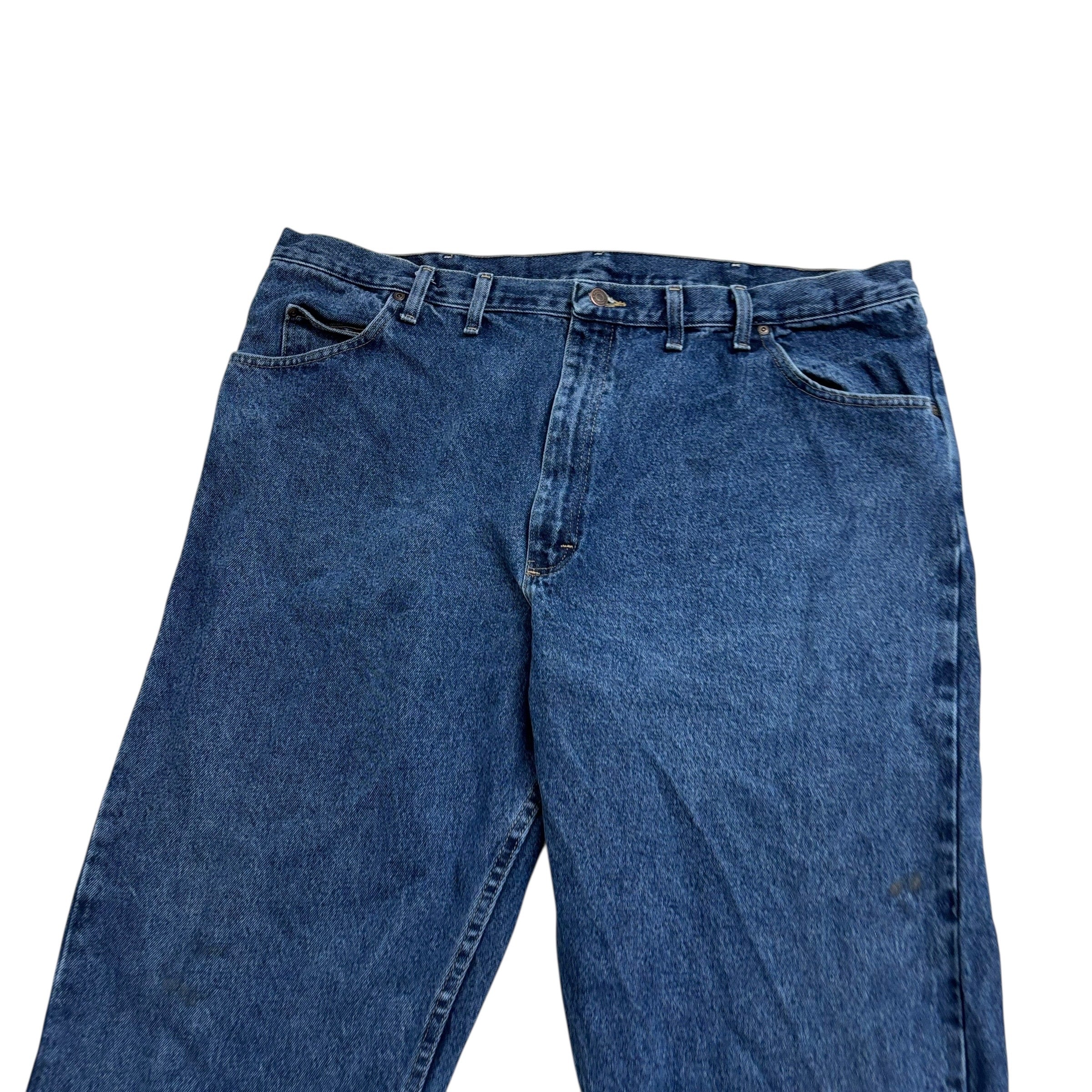 Wrangler Jeans W46 L32 Mens Mid Blue Regular Straight Fit Denim (F)