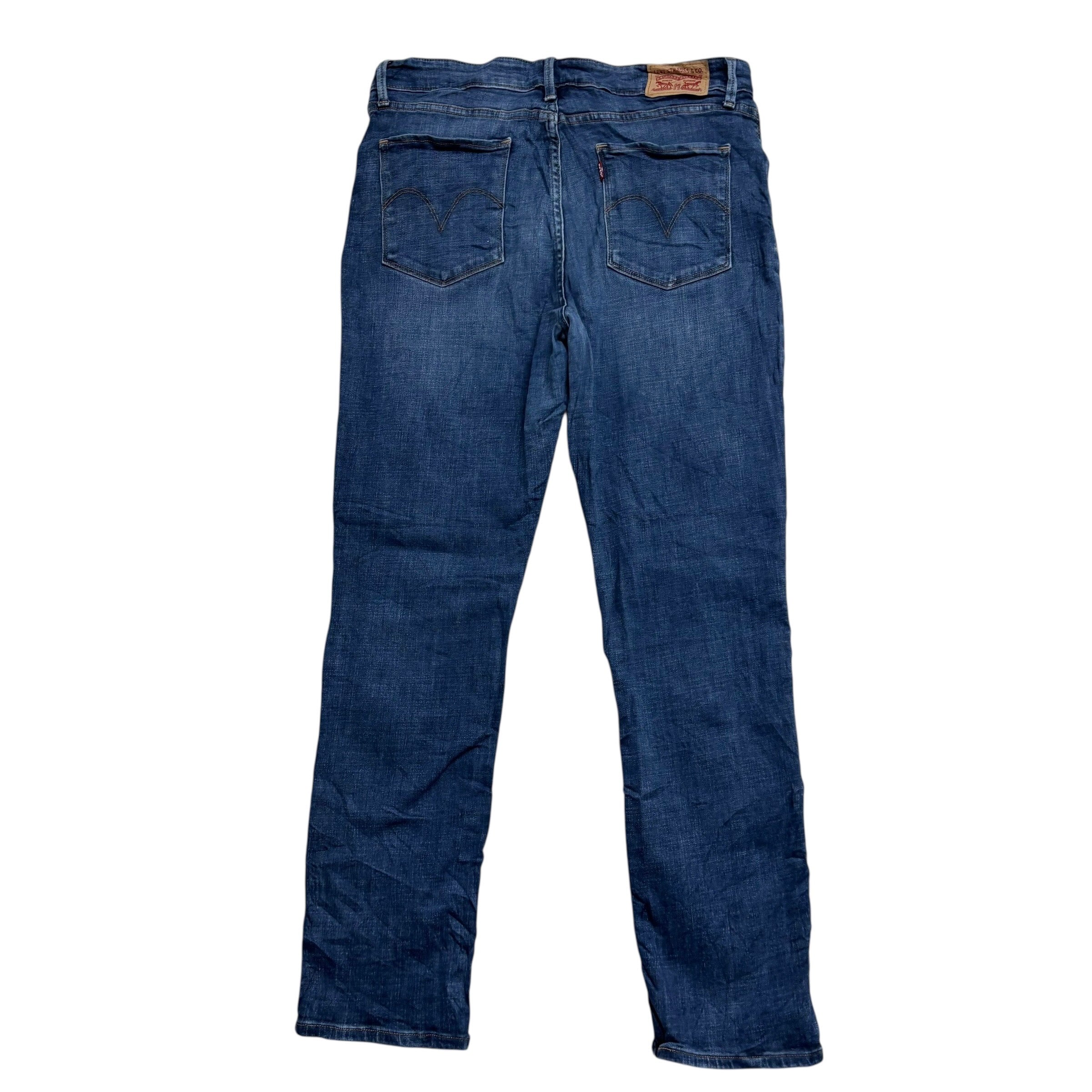 Levis Jeans W32 L30 Womens Mid Rise Skinny Fit Dark Blue Stretch Denim