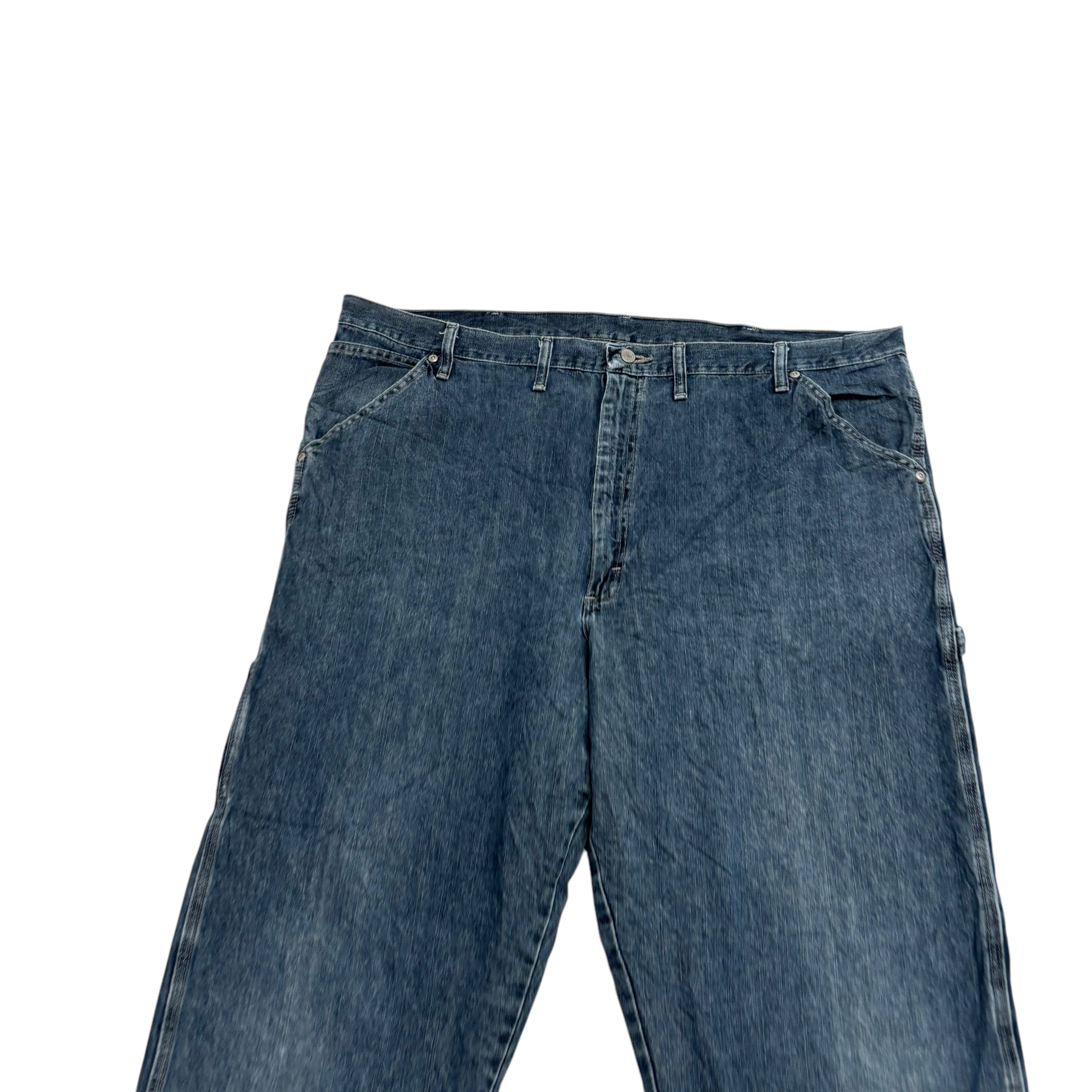 Wrangler Carpenter Jeans W44 L30 Mens Dark Blue Relaxed Straight Fit Denim