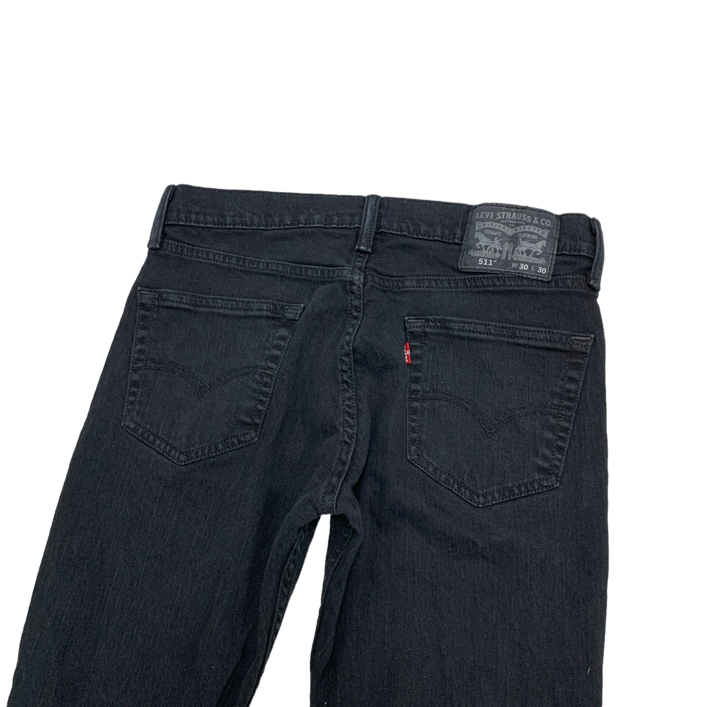 Levis 511 Jeans W30 L30 Mens Black Slim Fit Stretch Denim