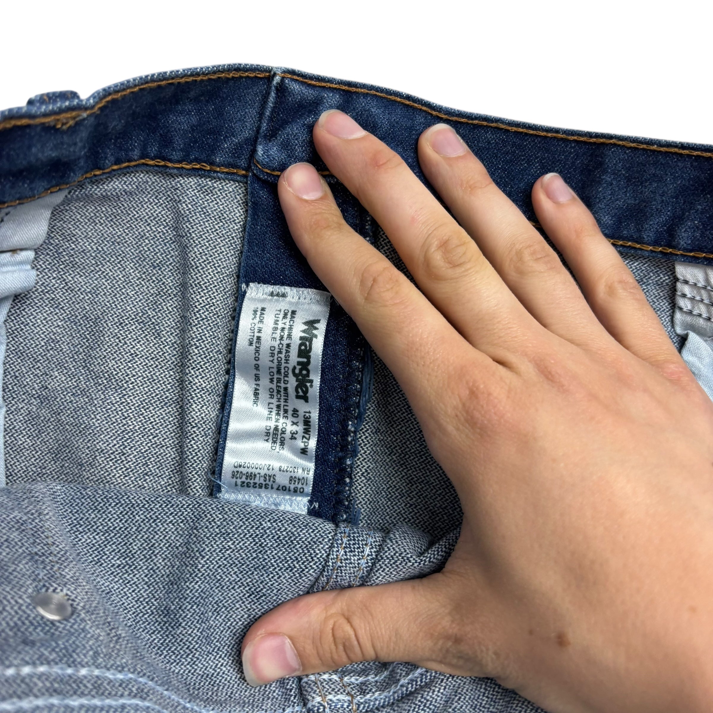 Wrangler Jeans Cowboy Cut W40 L34 Mens Mid Blue 13MWZ Original Fit Denim