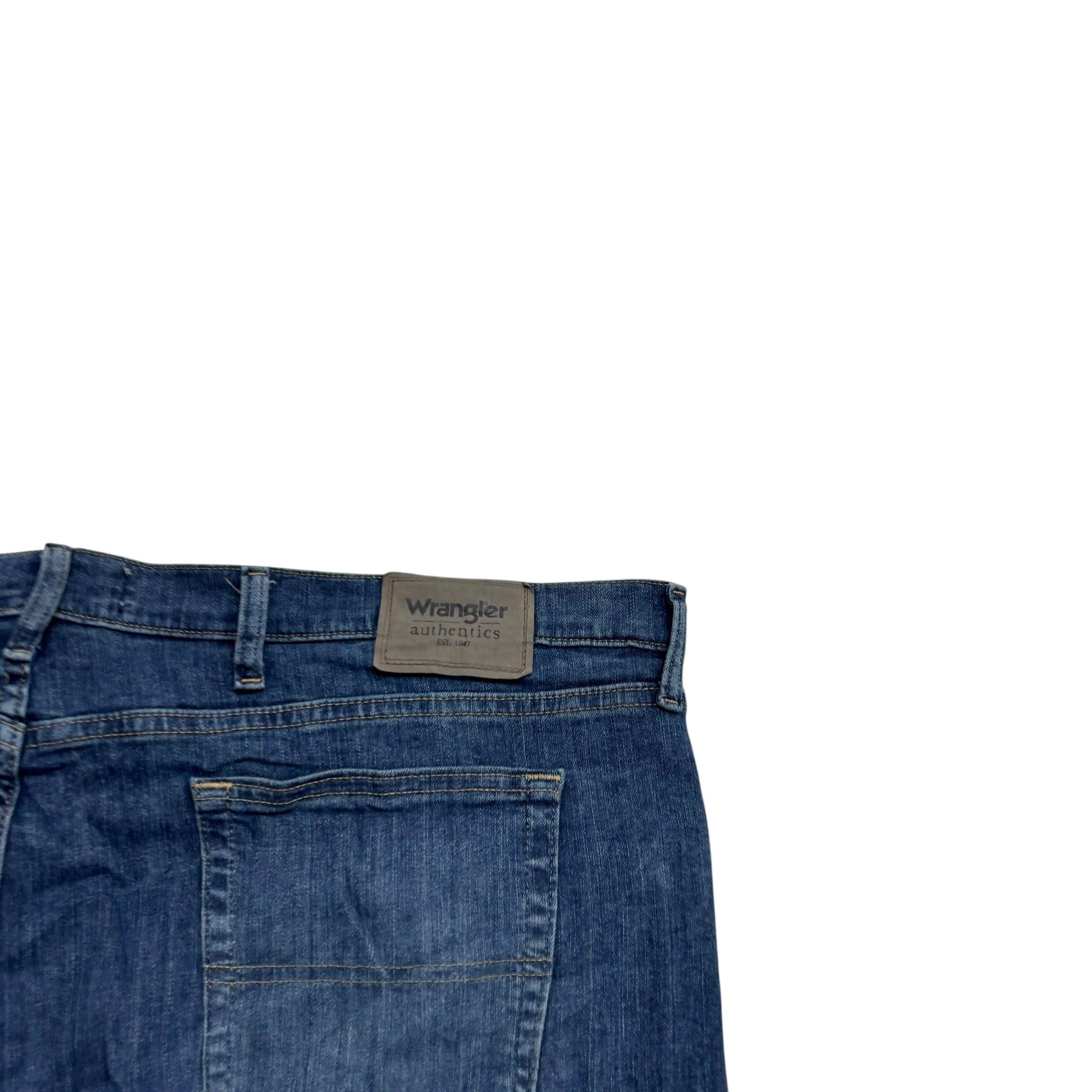 Wrangler Jeans W44 L29 Mens Dark Blue Relaxed Straight Fit Stretch Denim