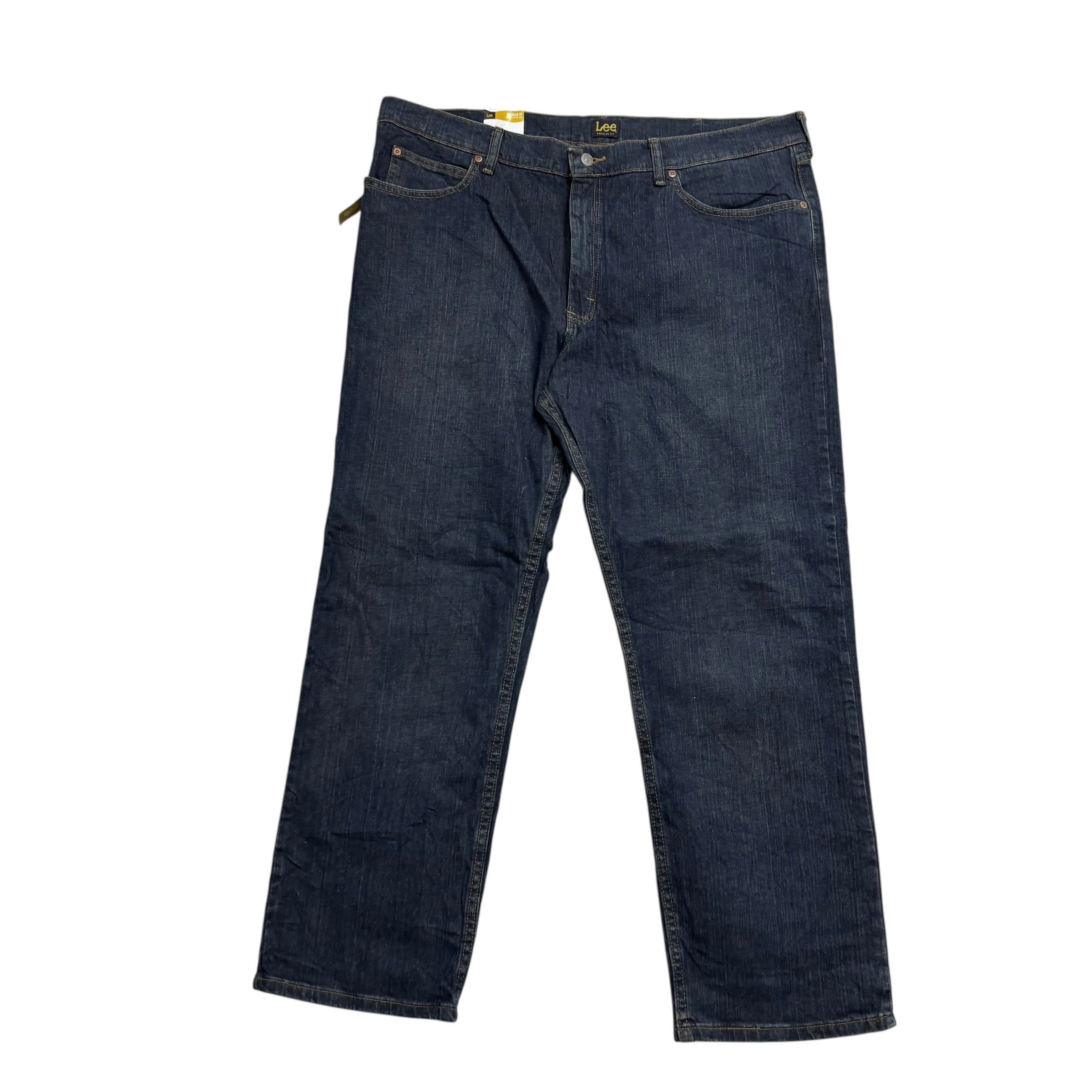 Lee Jeans W42 L30 Mens Dark Blue Regular Straight Fit Stretch Denim (E)