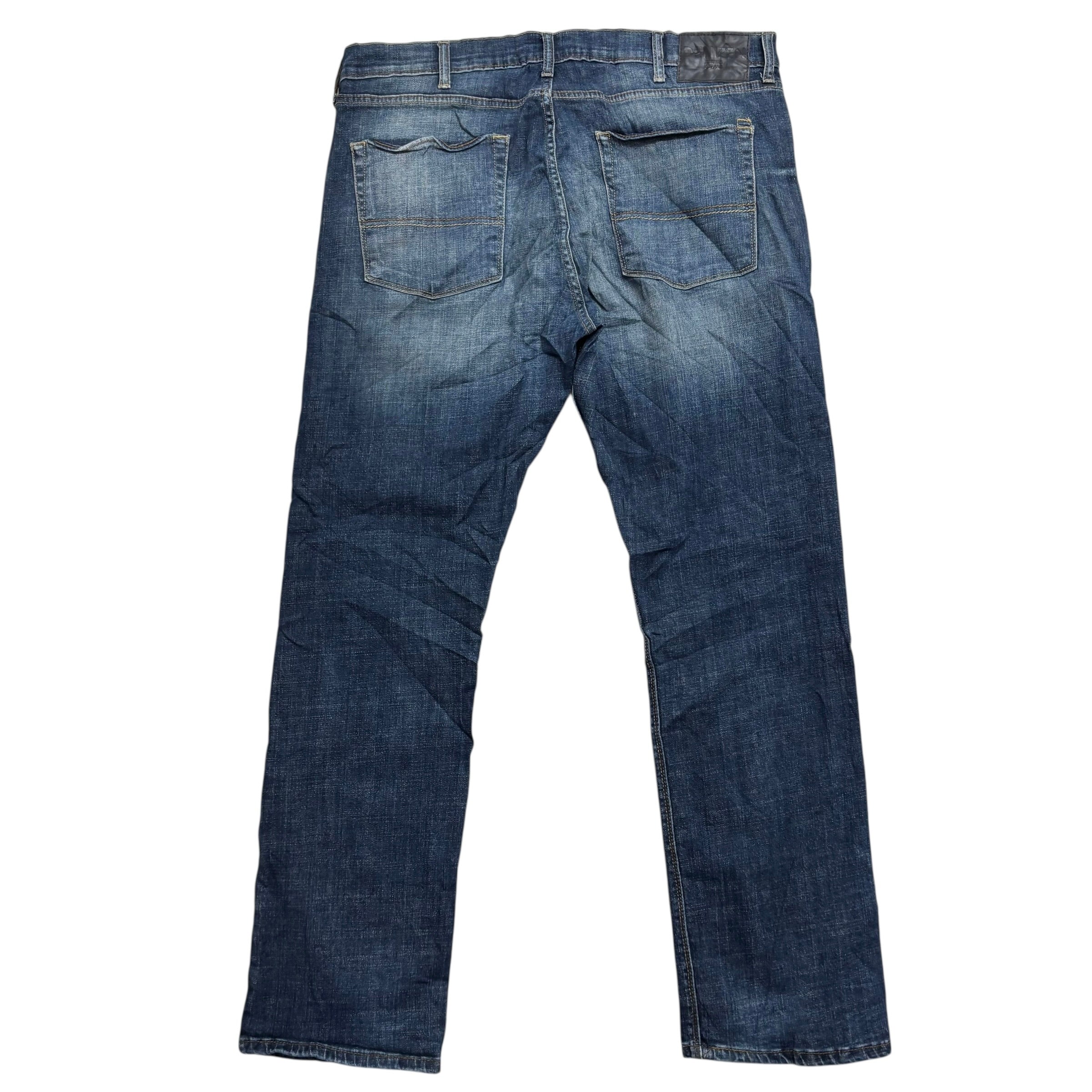 Levis Denizen Jeans W38 L32 Mens Dark Blue Slim Straight Fit Stretch (E)