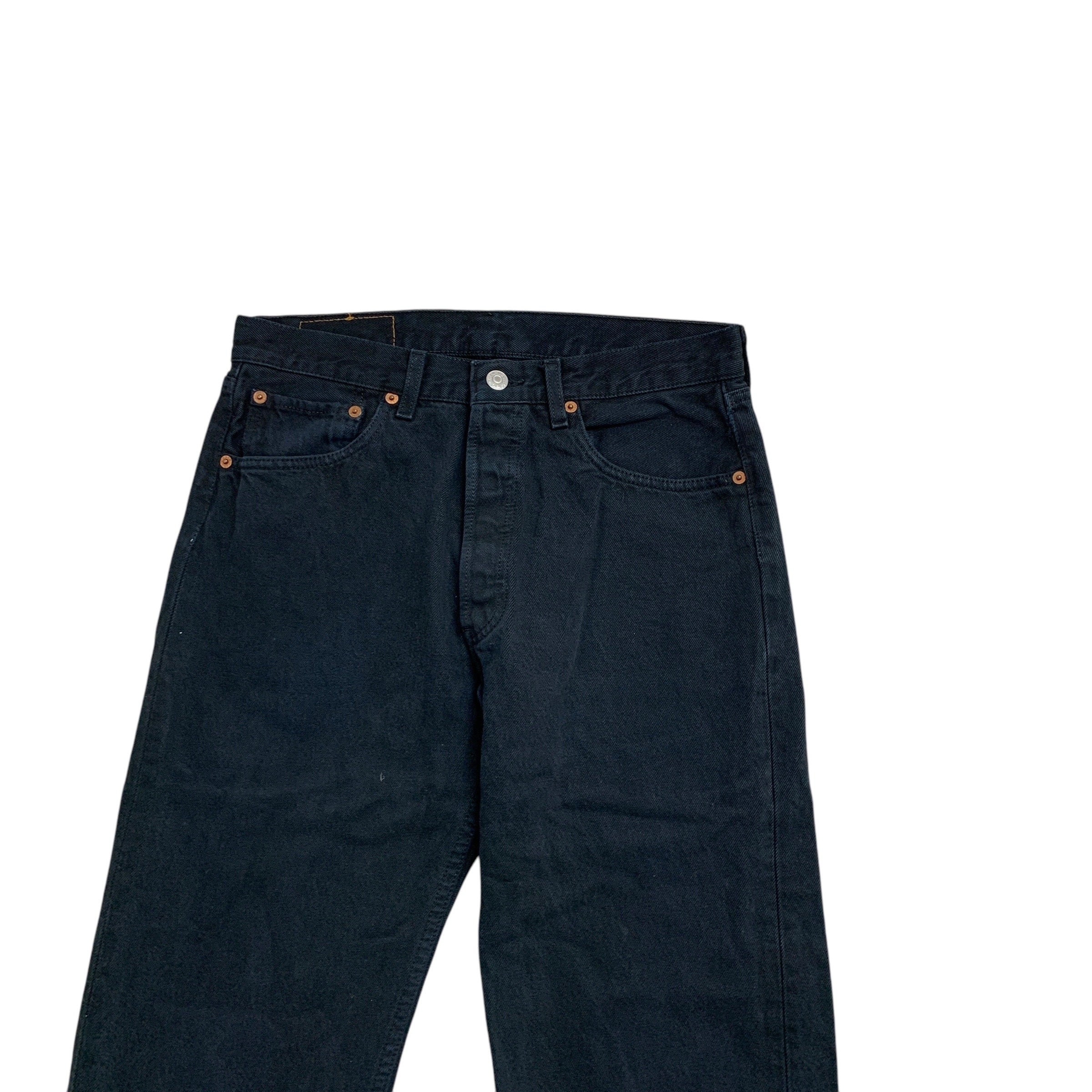 Levis 501 Jeans W30 L30 Mens Black Regular Straight Fit Vintage Denim