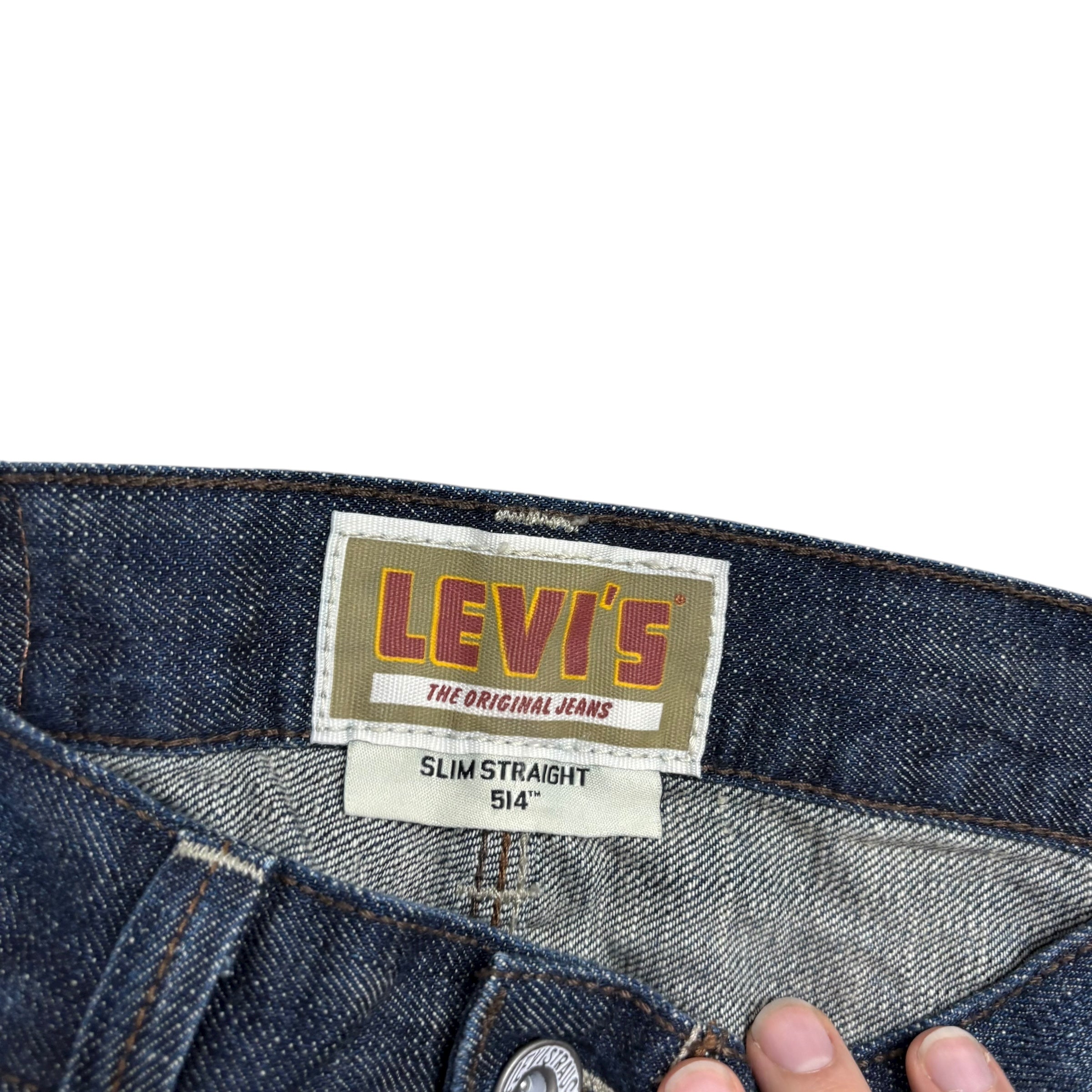 Levis 514 Jeans W30 L32 Mens Dark Blue Regular Straight Fit Vintage Denim (E)