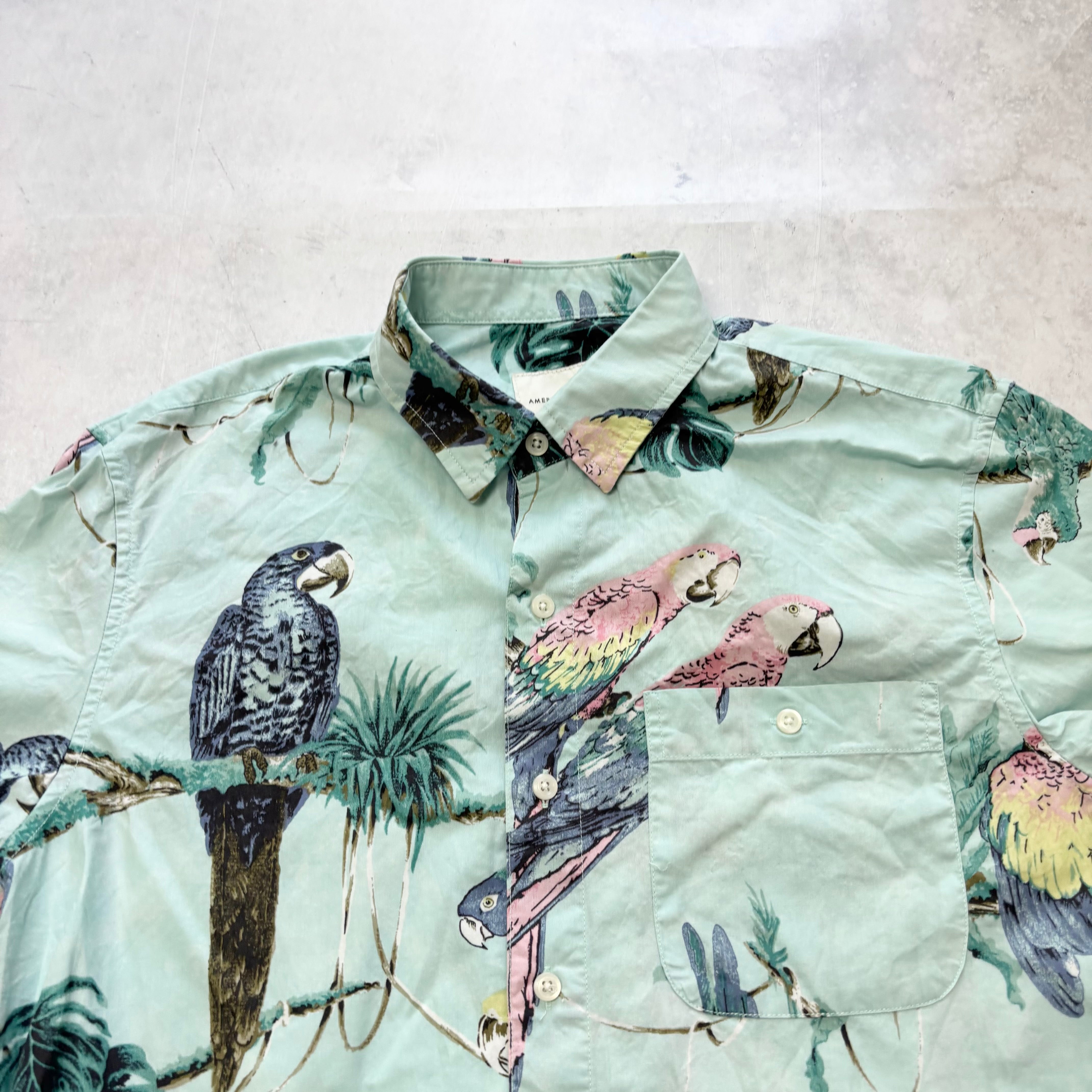 American Eagle Hawaiian Shirt Mens Medium Blue Regular Fit Cotton (E)