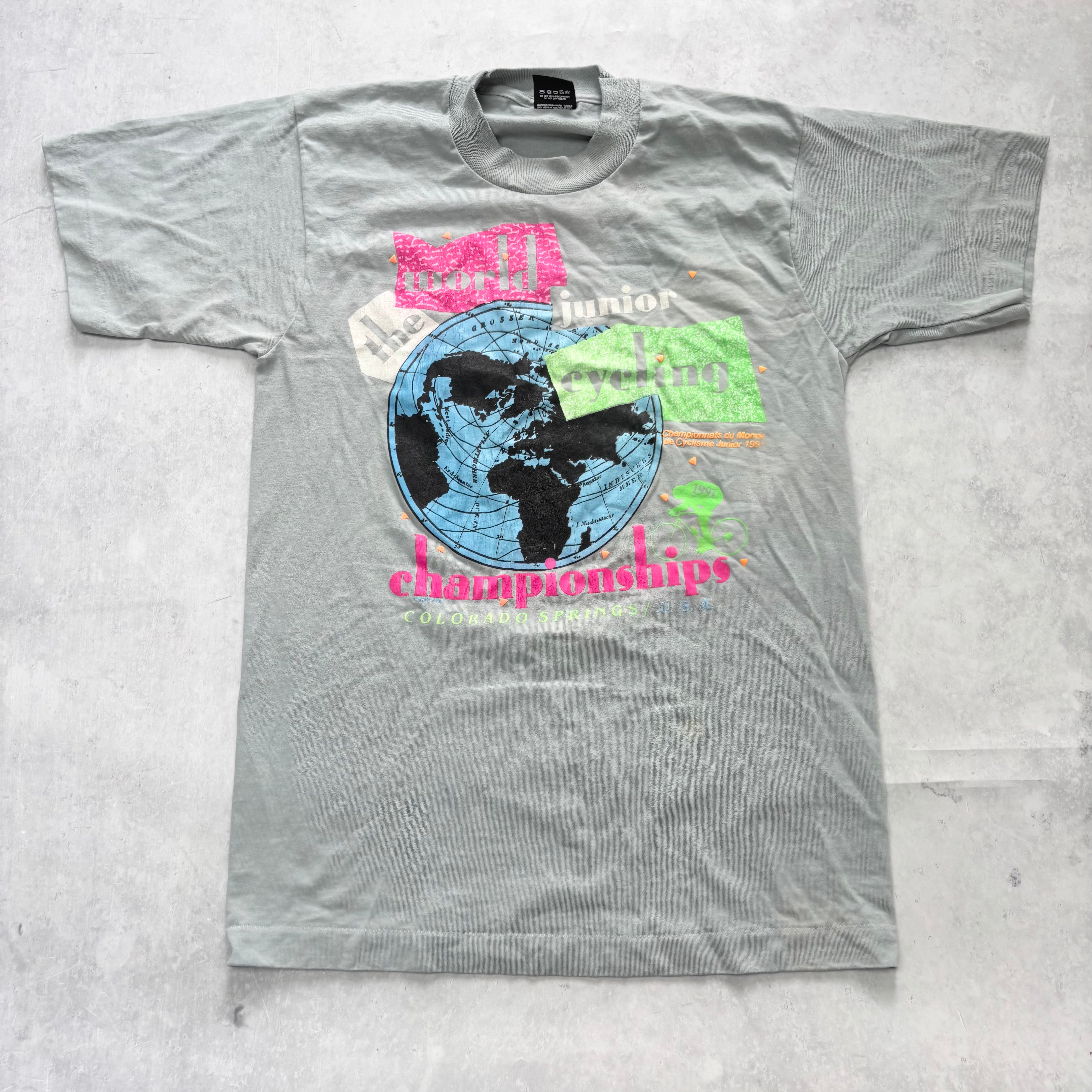 Vintage T Shirt Mens Small Grey Single Stitch Graphic Print 90s