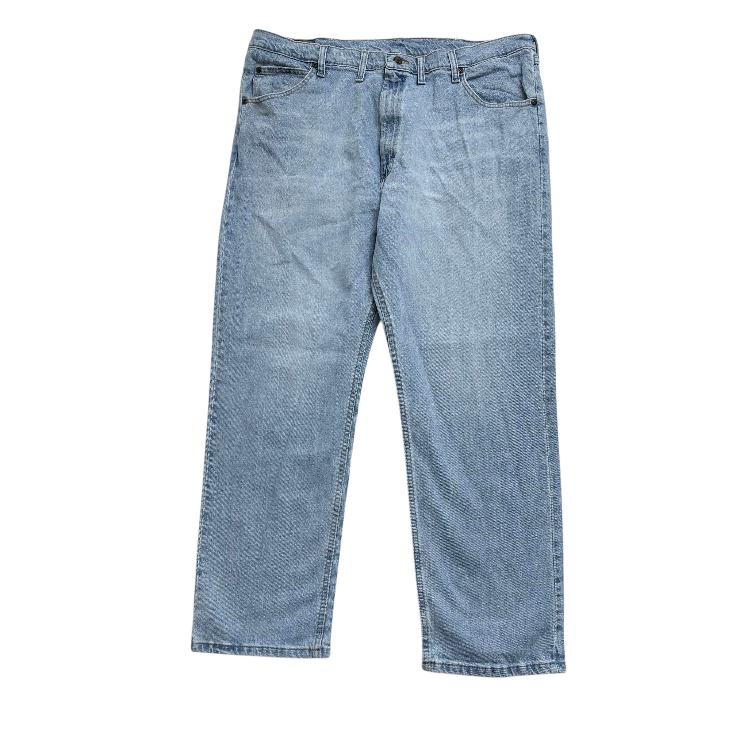 Wrangler Jeans W44 L30 Mens Light Blue Regular Straight Fit Stretch Denim (E)