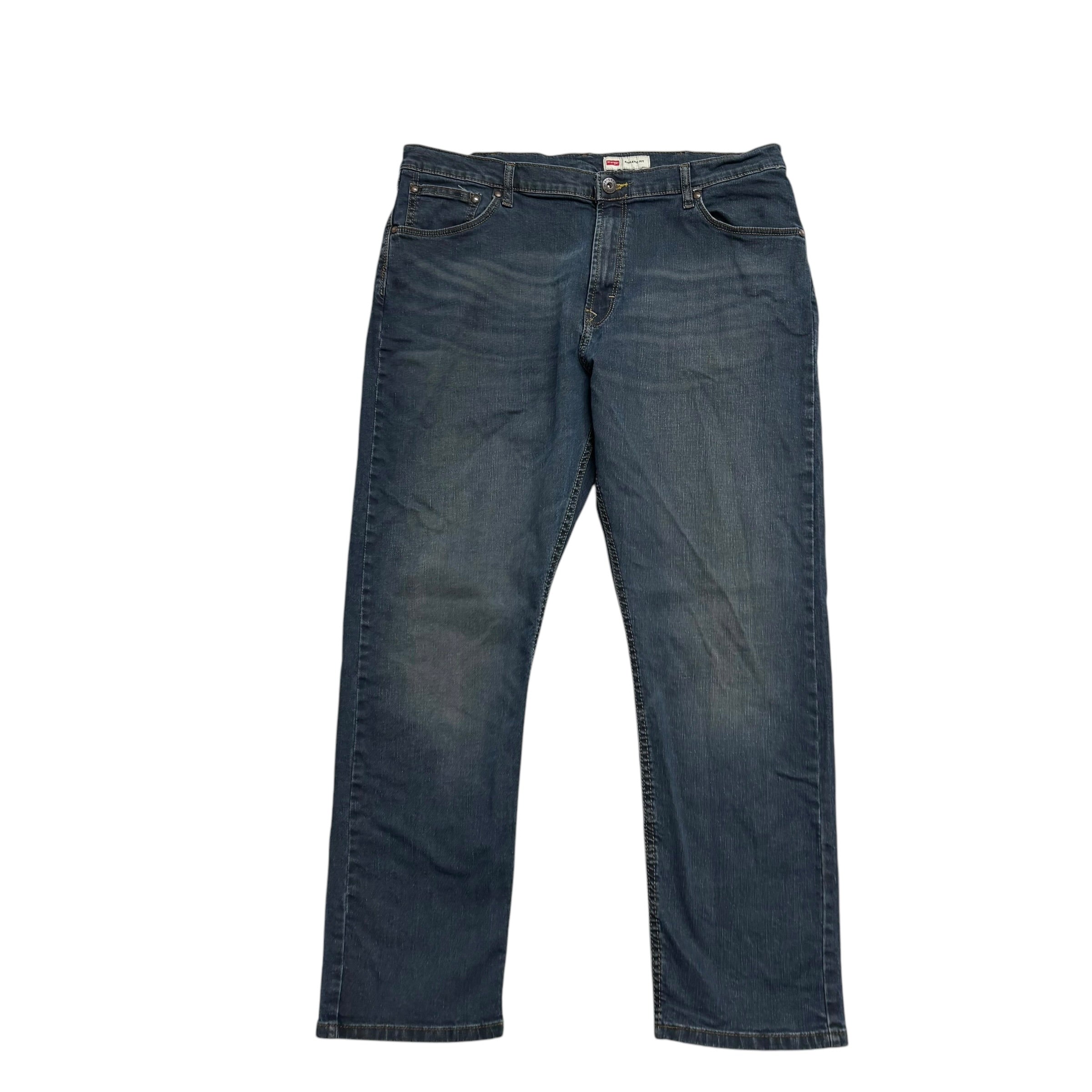 Wrangler Jeans W38 L30 Mens Dark Blue Athletic Fit Stretch Denim (E)