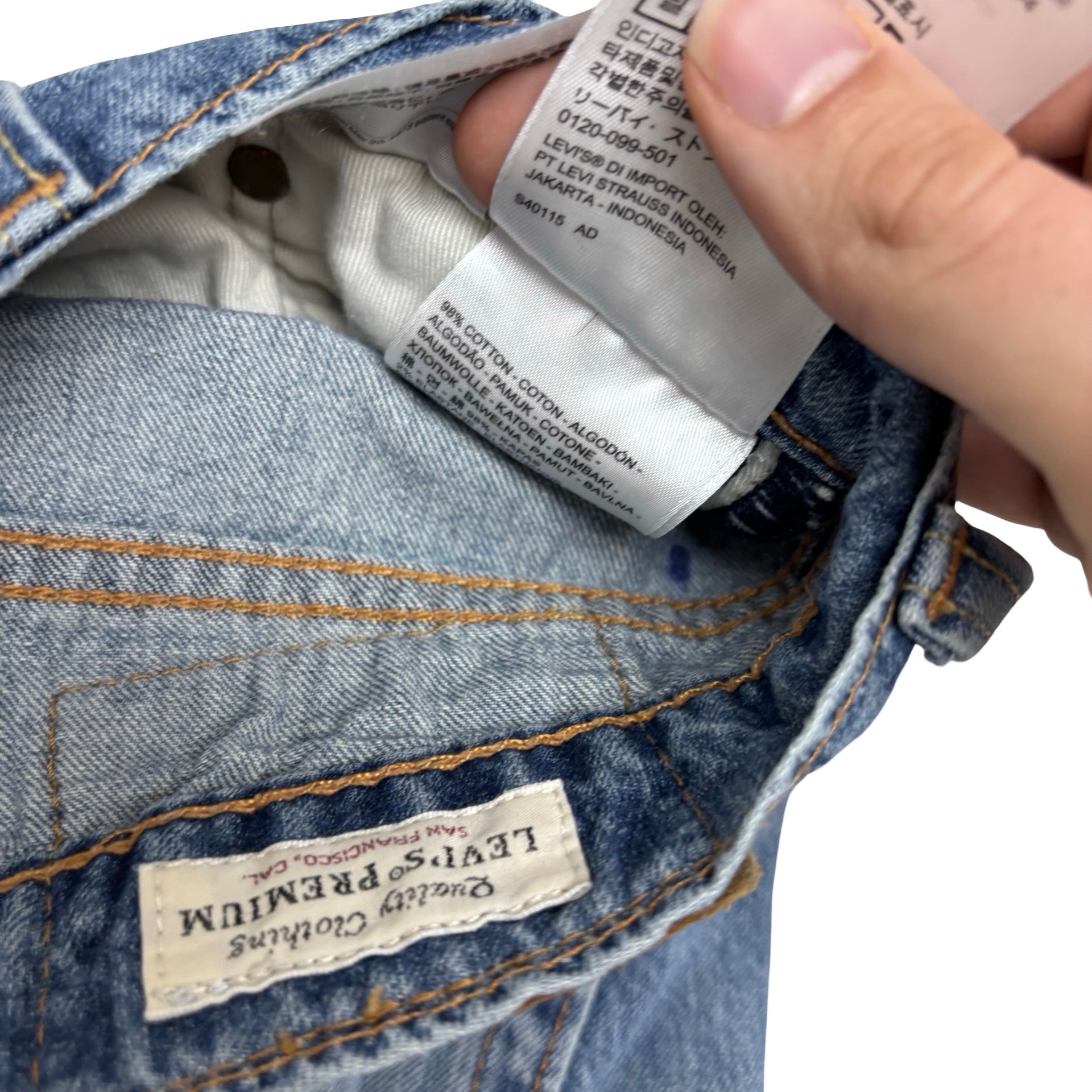 Levis 510 Jeans W30 L34 Mens Light Blue Skinny Fit Stretch Denim