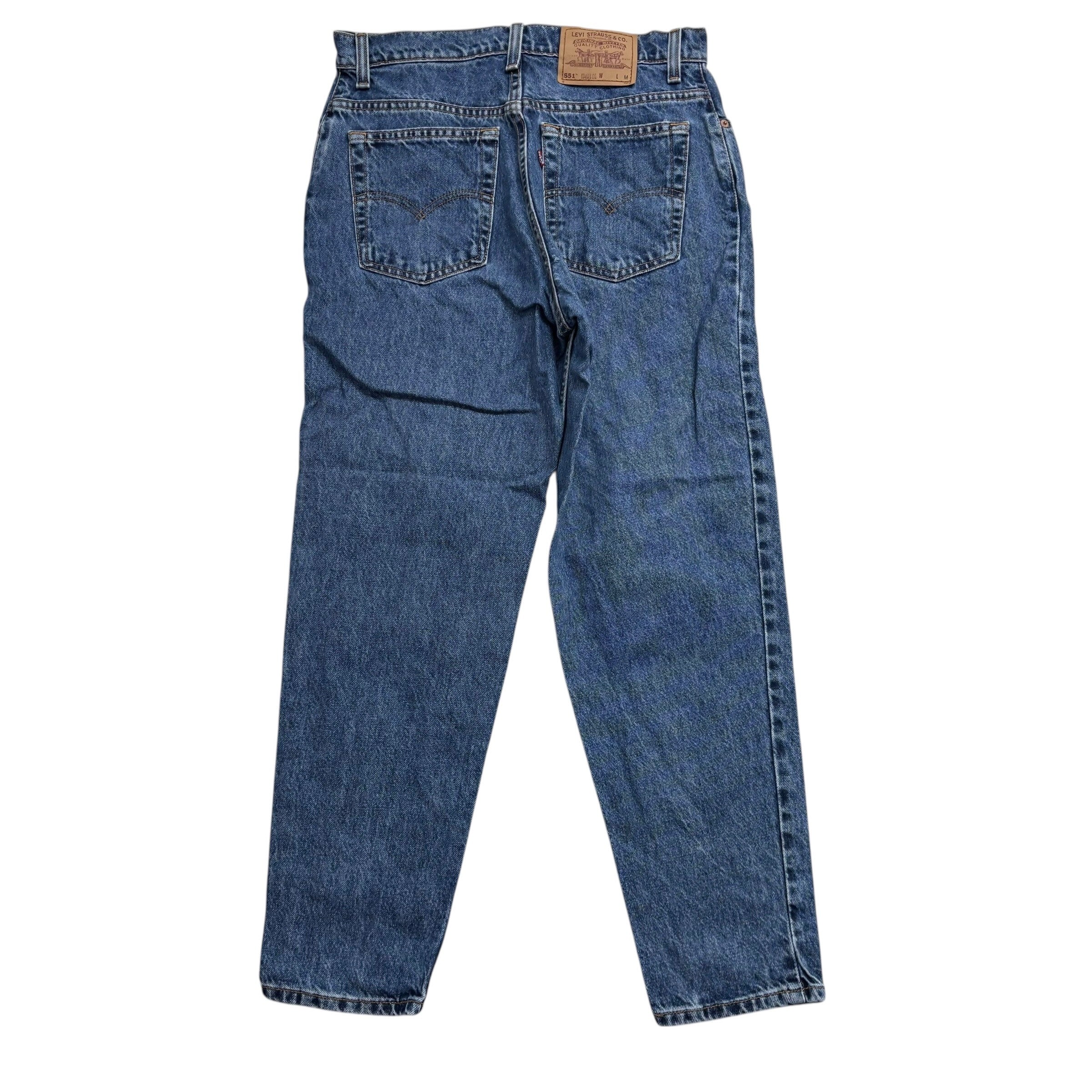 Levis 551 Jeans W30 L29 Womens Mid Blue Relaxed Taper USA Made Vintage